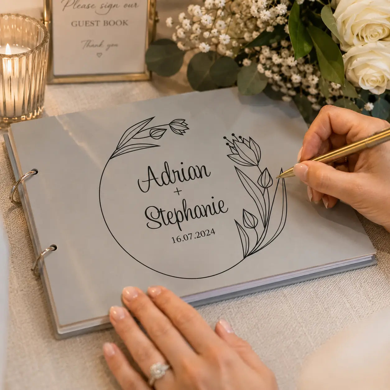 Personalised Wedding Guest Book – Custom Acrylic or Timber Design