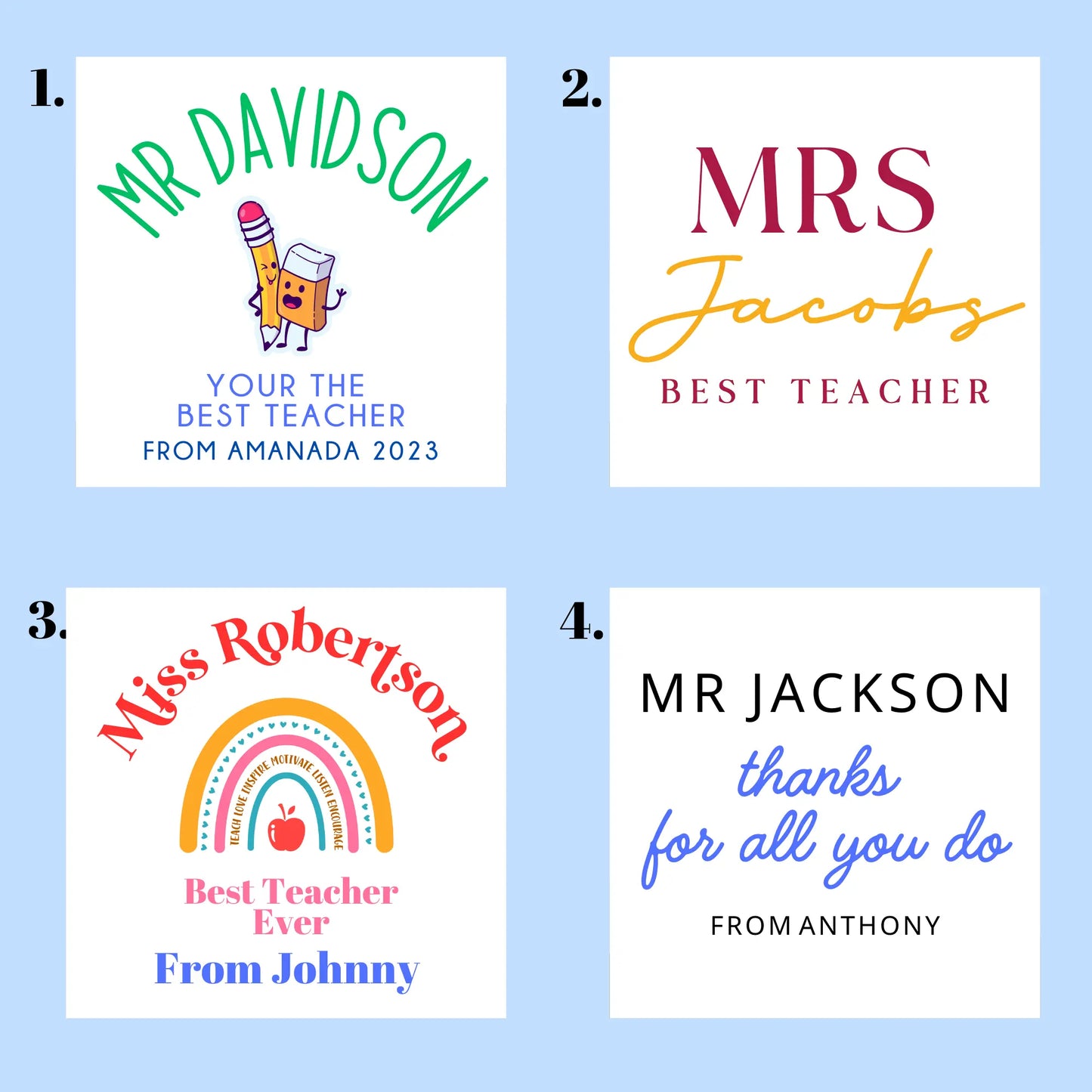 Personalised Teacher Coaster – Custom Printed Gift Evermore Gifts & Favours