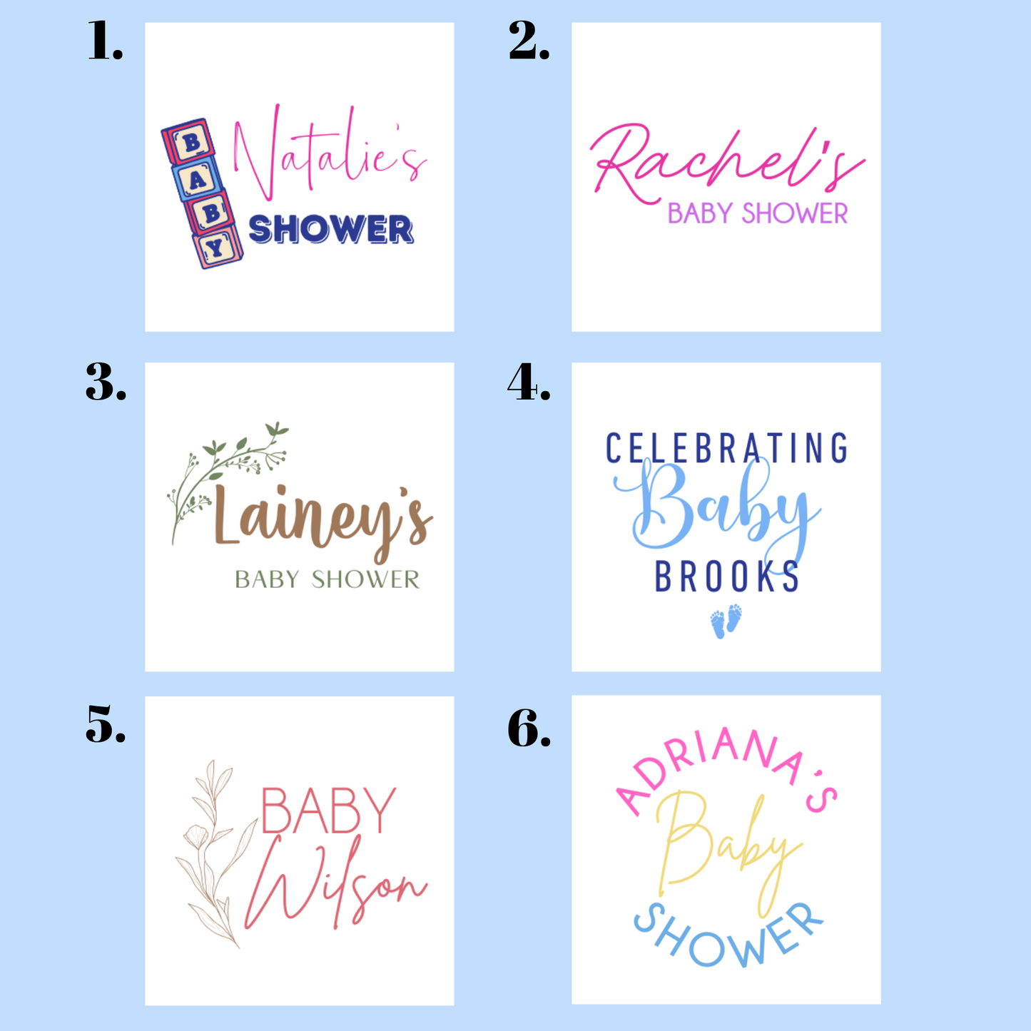 Baby Shower Drink Stirrers – UV Printed Acrylic Sticks with Cute Designs