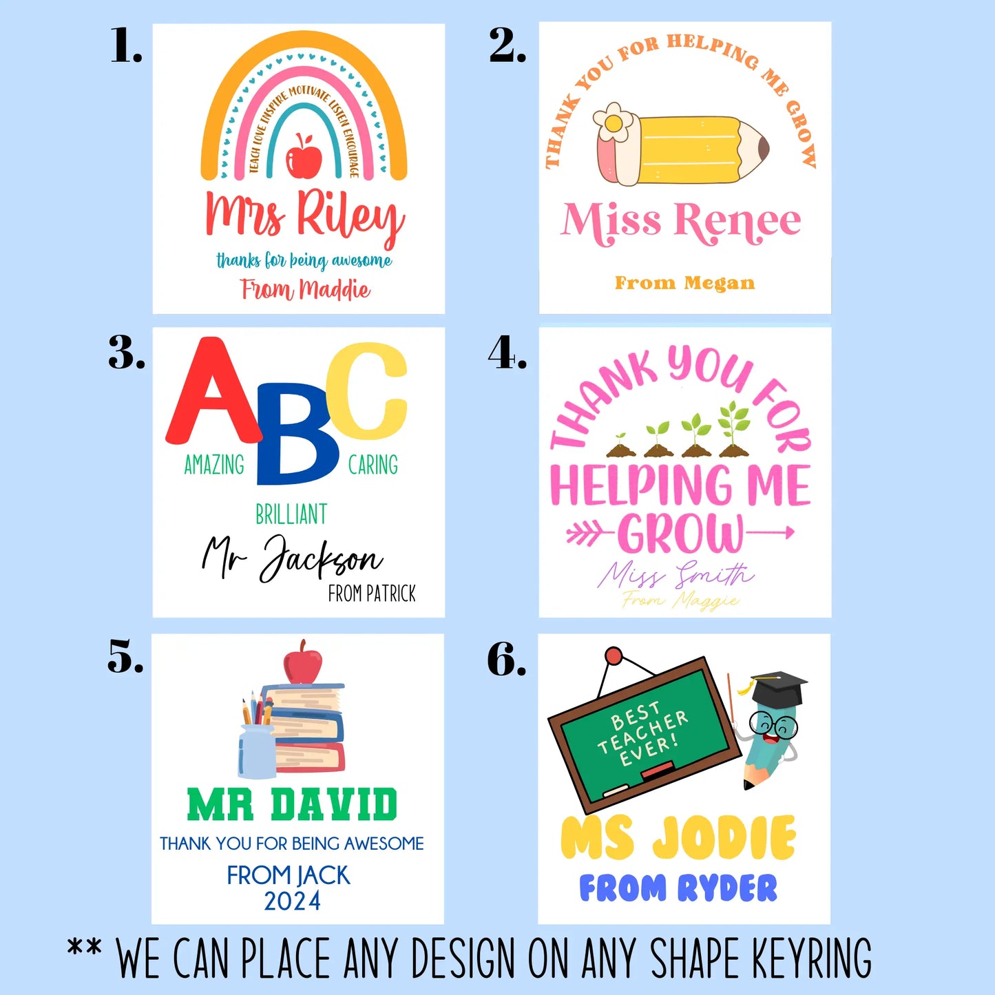 Custom Teacher Keychain – Printed Acrylic or Wooden Gift Evermore Gifts & Favours