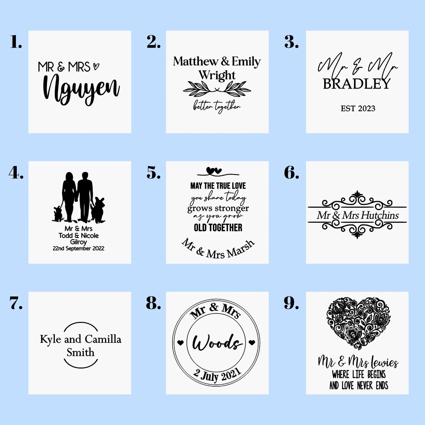 Wedding Gift Serving Board – Personalised with Names & Date Evermore Gifts & Favours
