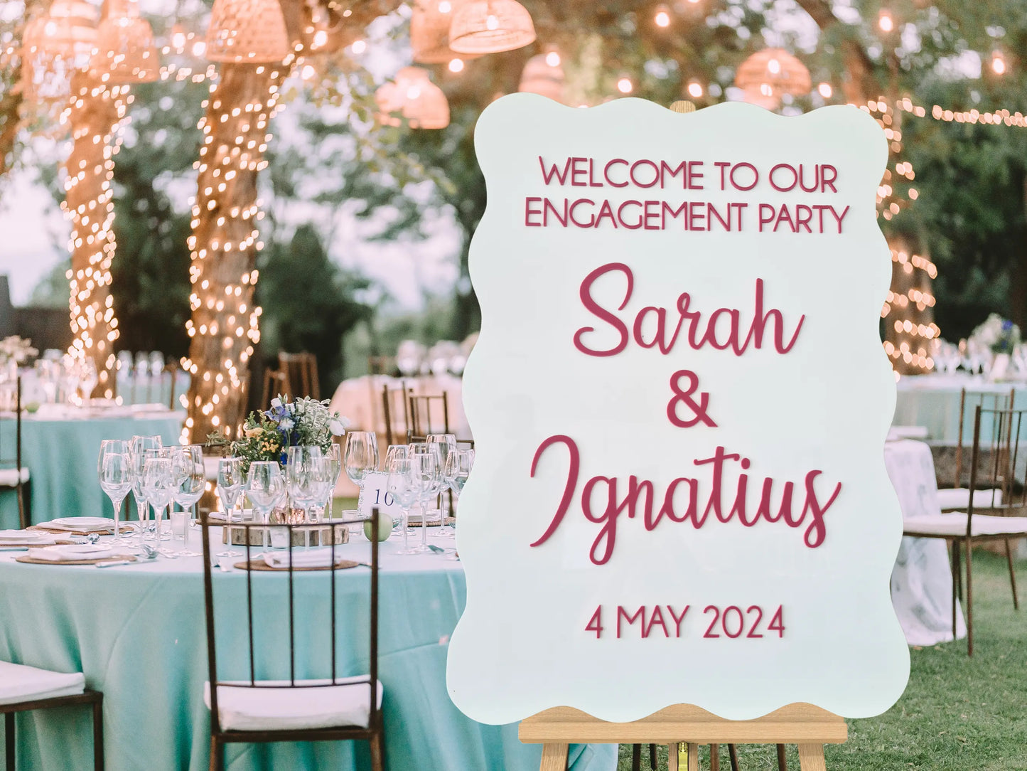 Elegant Acrylic Welcome Sign for Weddings – Custom Font & Size Evermoregifts