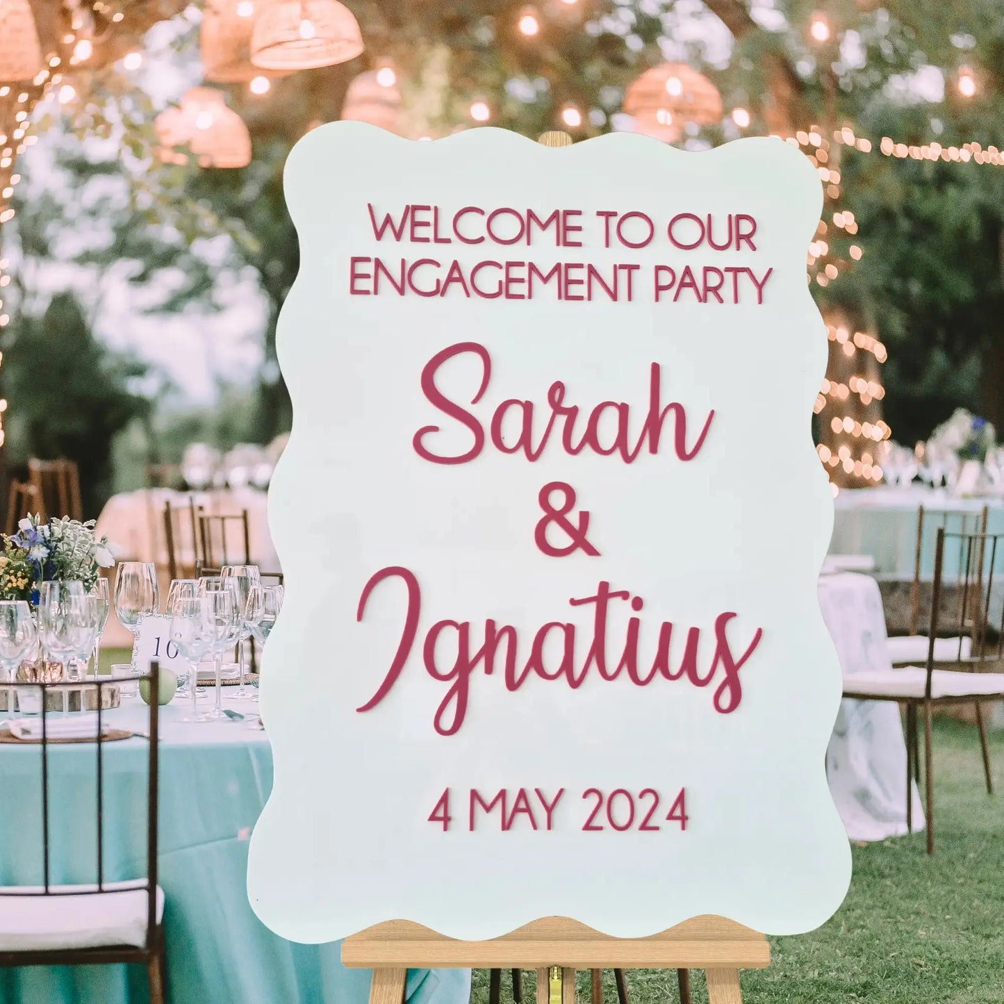 Elegant Acrylic Welcome Sign for Weddings – Custom Font & Size Evermoregifts