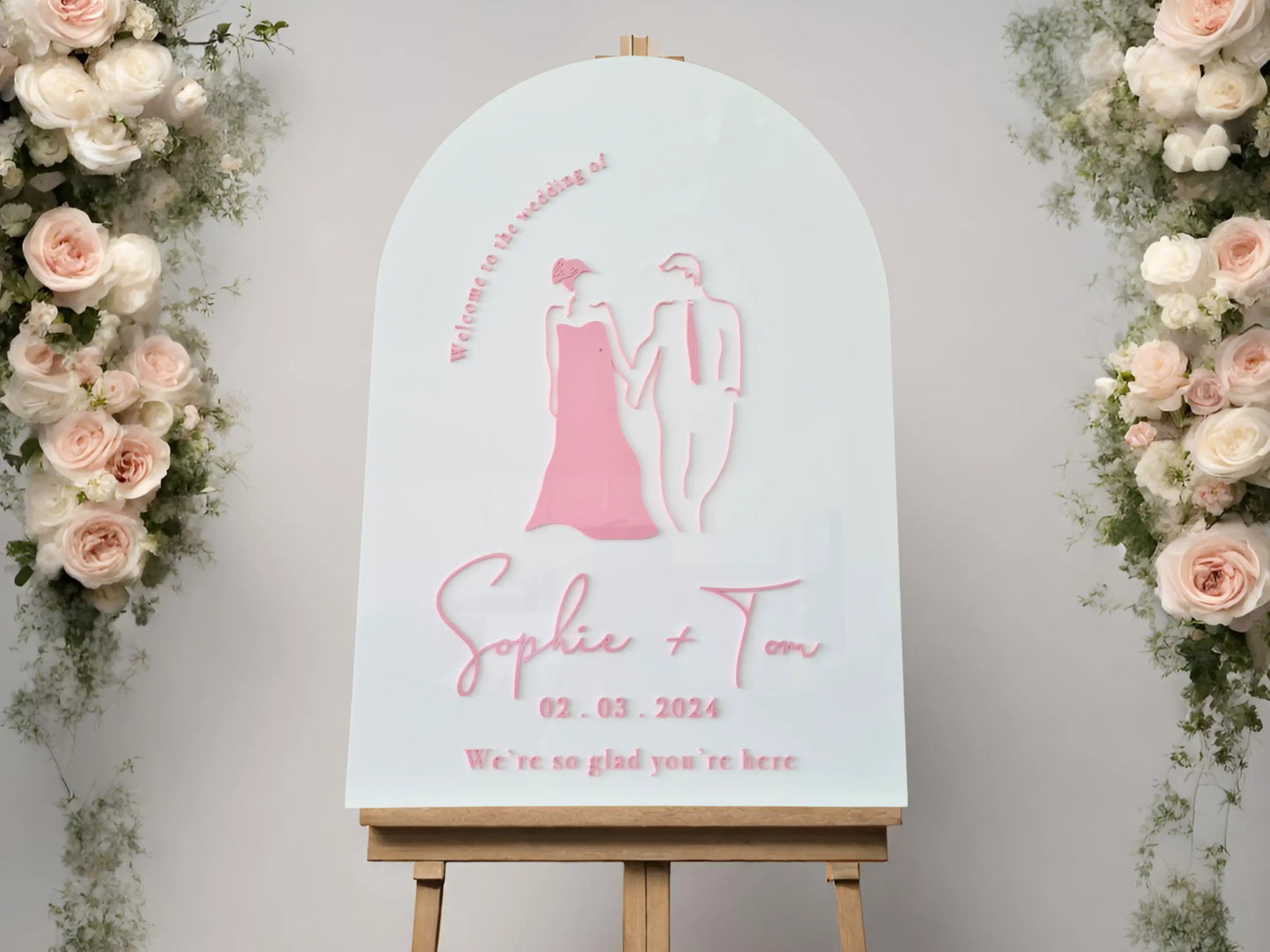 Customisable Wedding Welcome Sign – Acrylic in Over 20 Colours Evermoregifts