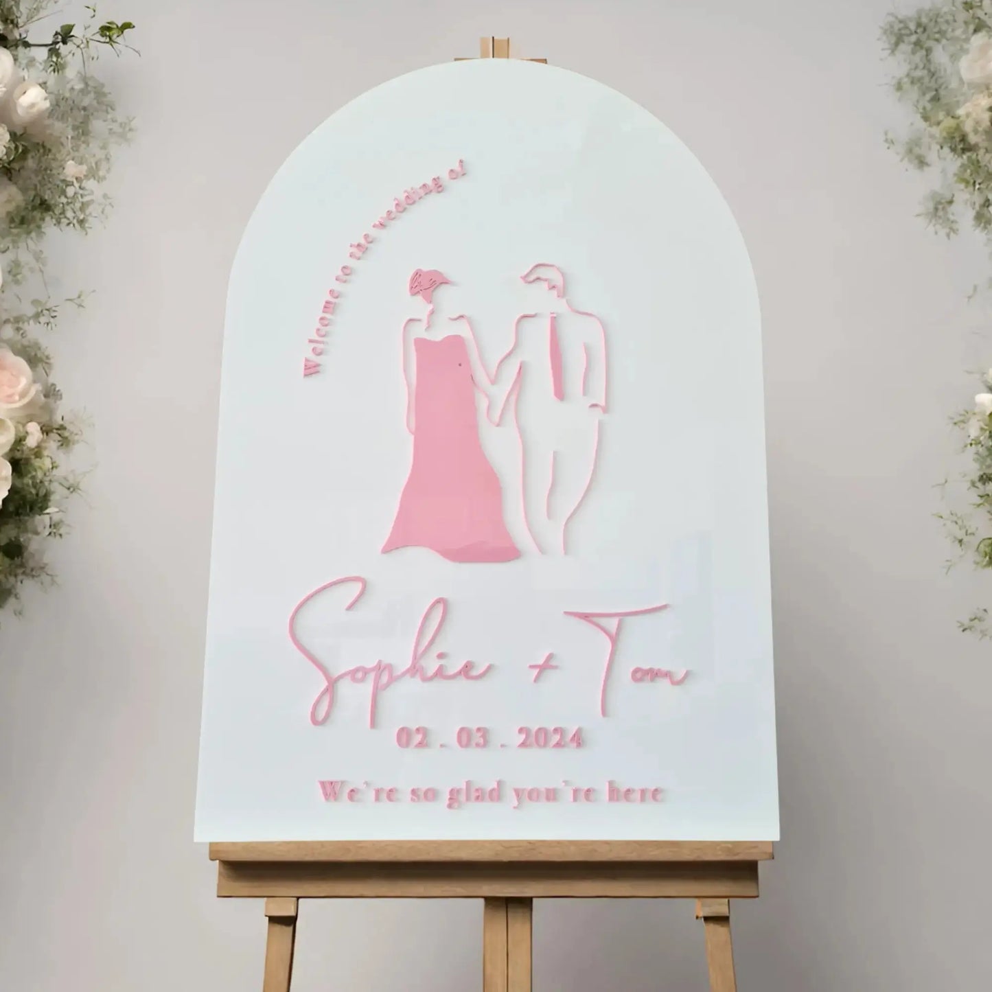 Customisable Wedding Welcome Sign – Acrylic in Over 20 Colours Evermoregifts