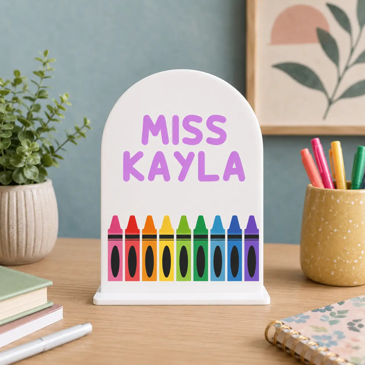 Printed Teacher Desk Sign – Personalised School Gift Evermore Gifts & Favours
