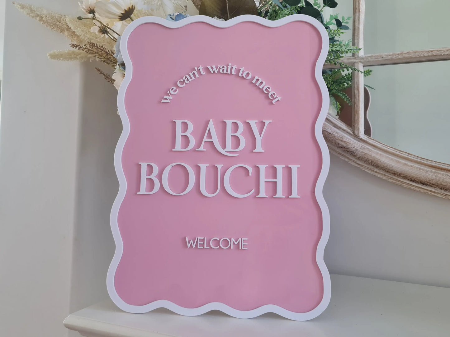 Hello Baby Welcome Sign – Cute Acrylic Sign for Baby Showers Evermore Gifts & Favours