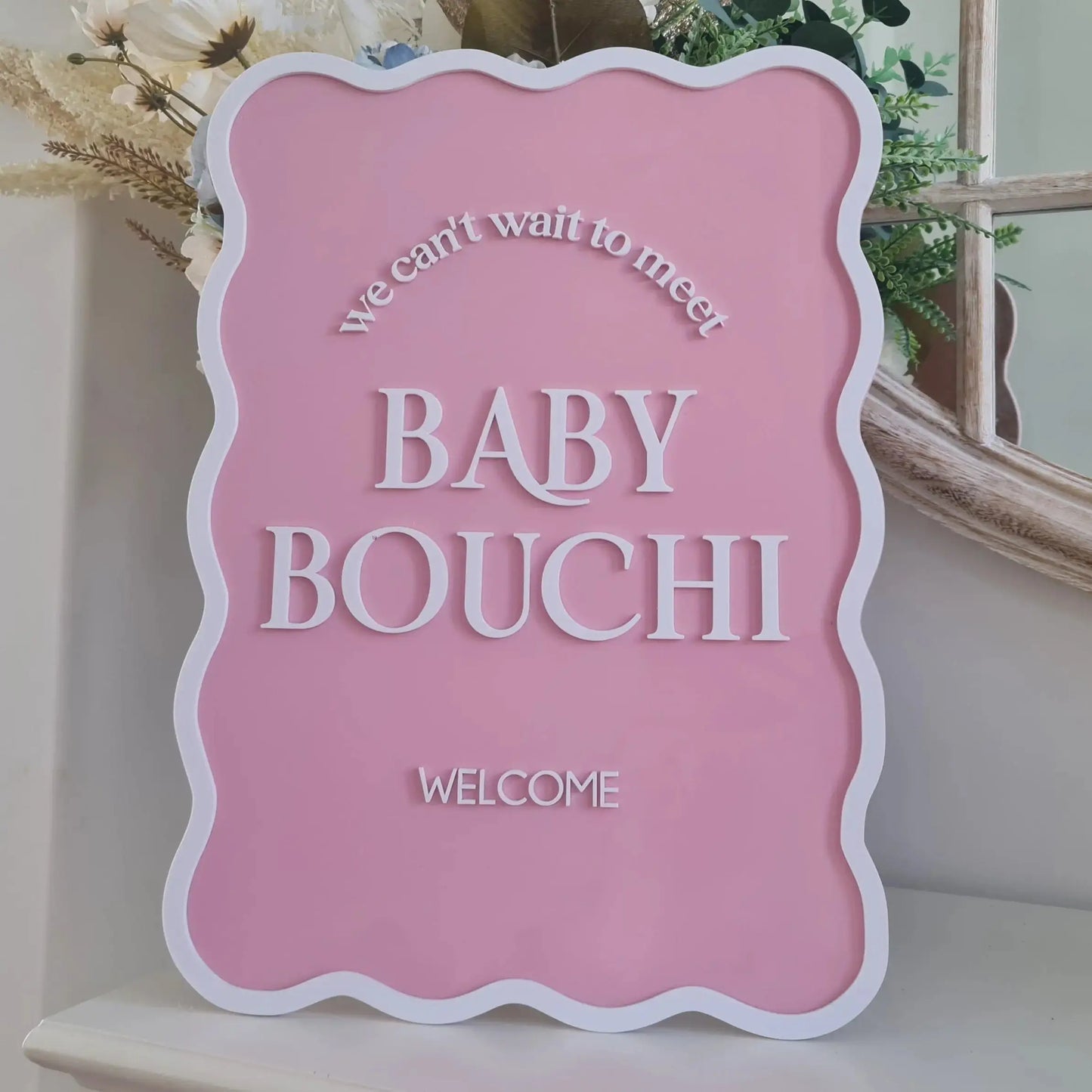 Hello Baby Welcome Sign – Cute Acrylic Sign for Baby Showers Evermore Gifts & Favours
