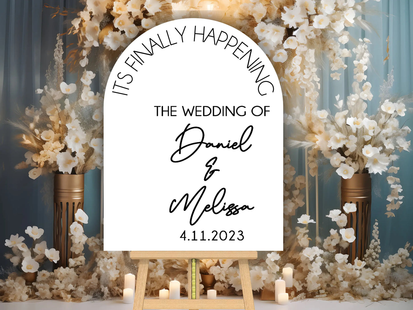 Custom Acrylic Wedding Welcome Sign – Multiple Colours & Fonts Available Evermoregifts