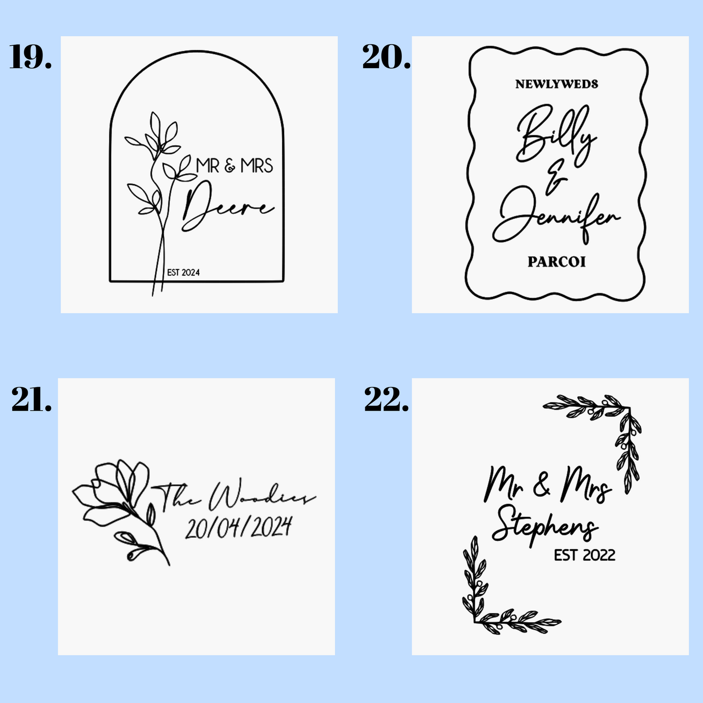 Acacia Serving Board with Etched Invitation