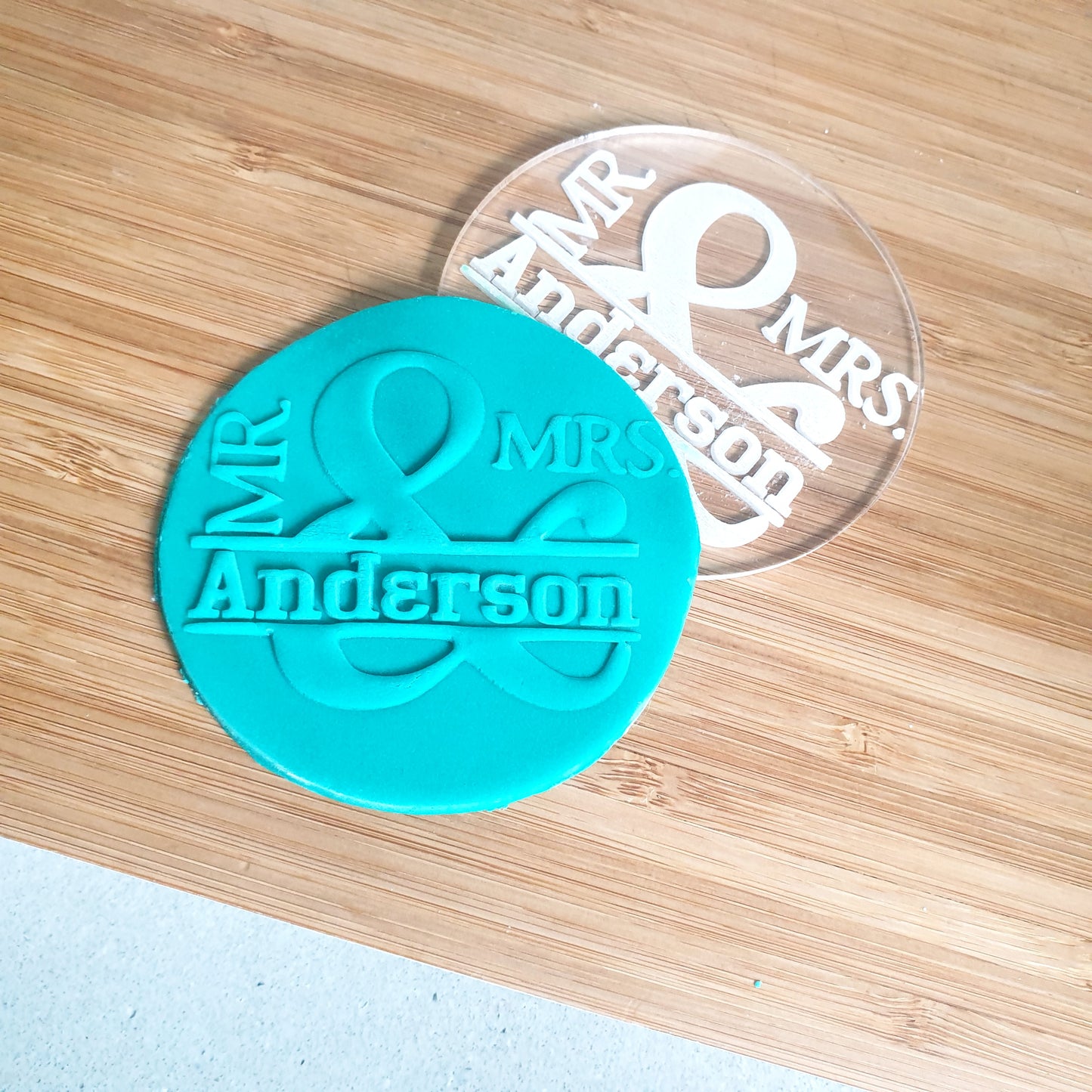 Personalised Wedding Fondant Debosser – Custom Cookie Stamp for Bridal Showers and Receptions