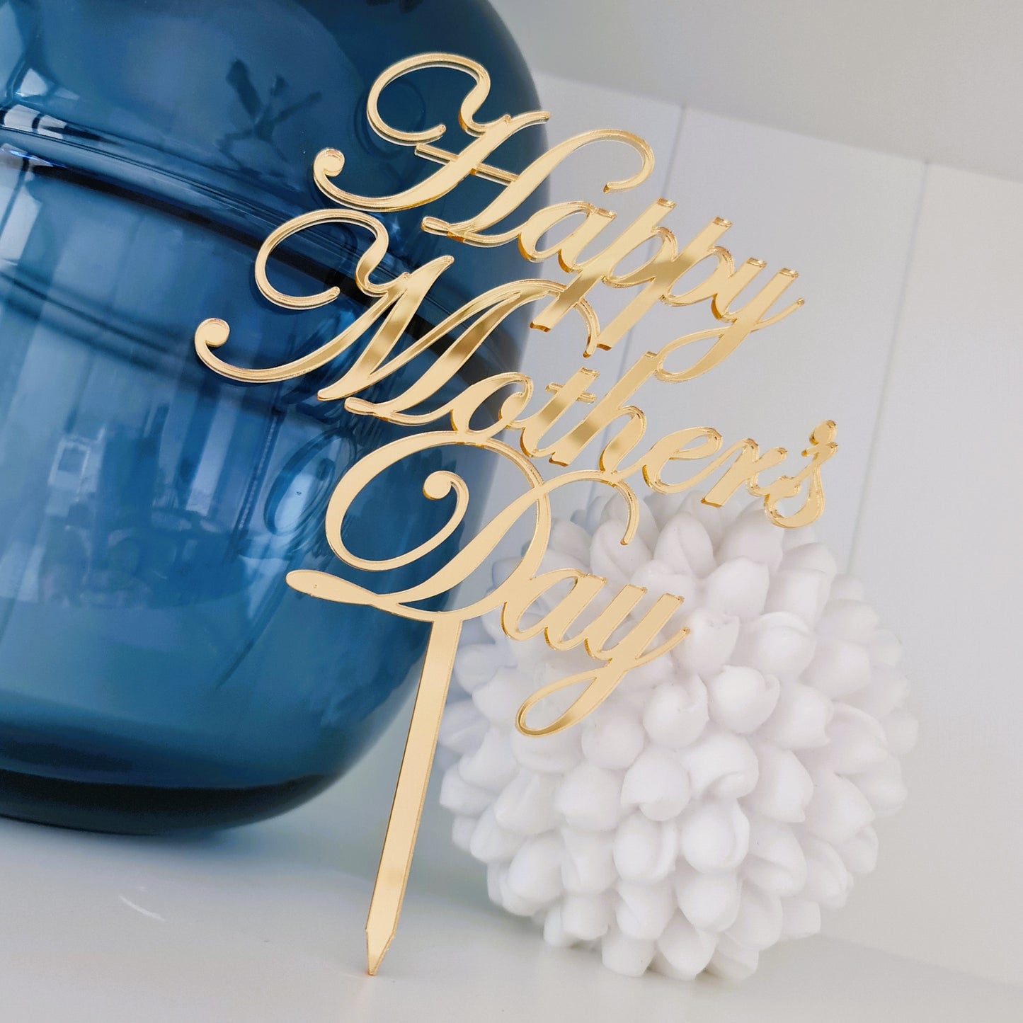 Custom Mother’s Day Cake Topper – Elegant Acrylic or Wooden Design