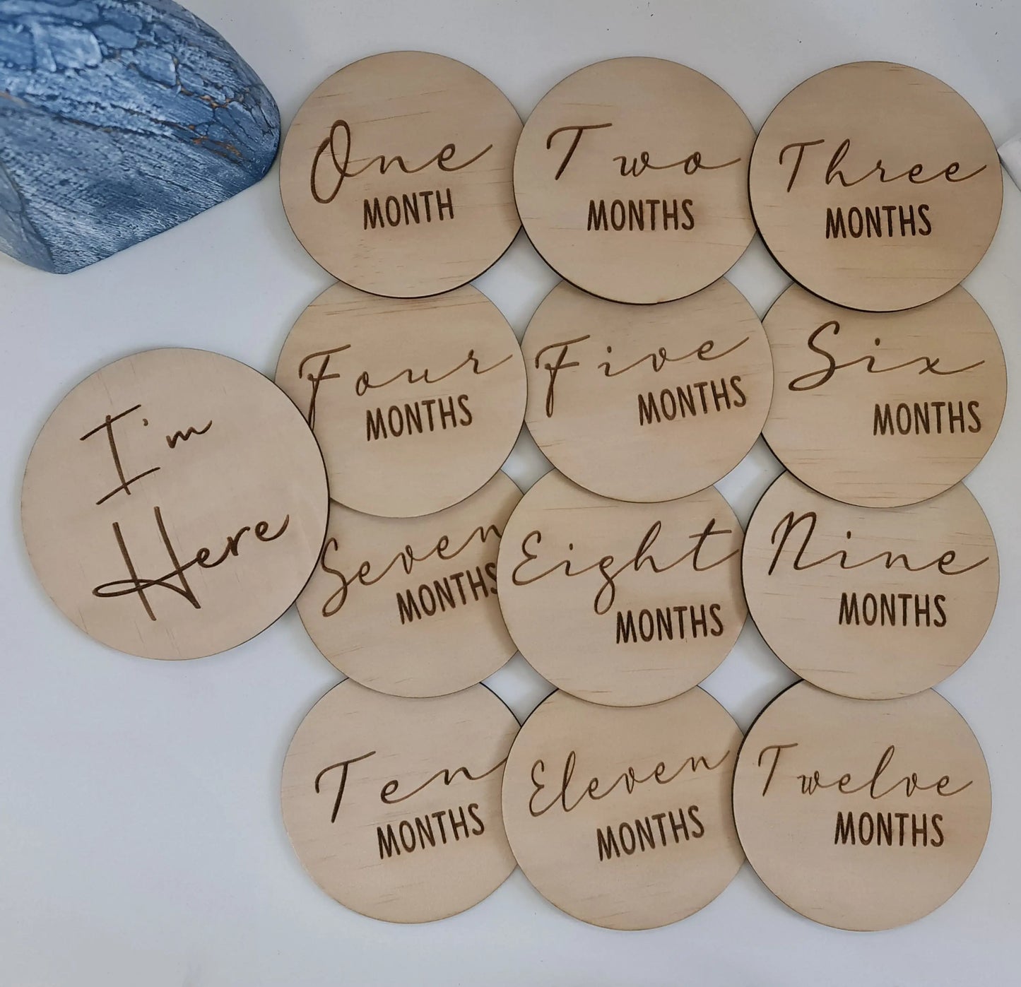 Personalised Monthly Milestone Markers – Baby Growth Photo Set Evermore Gifts & Favours