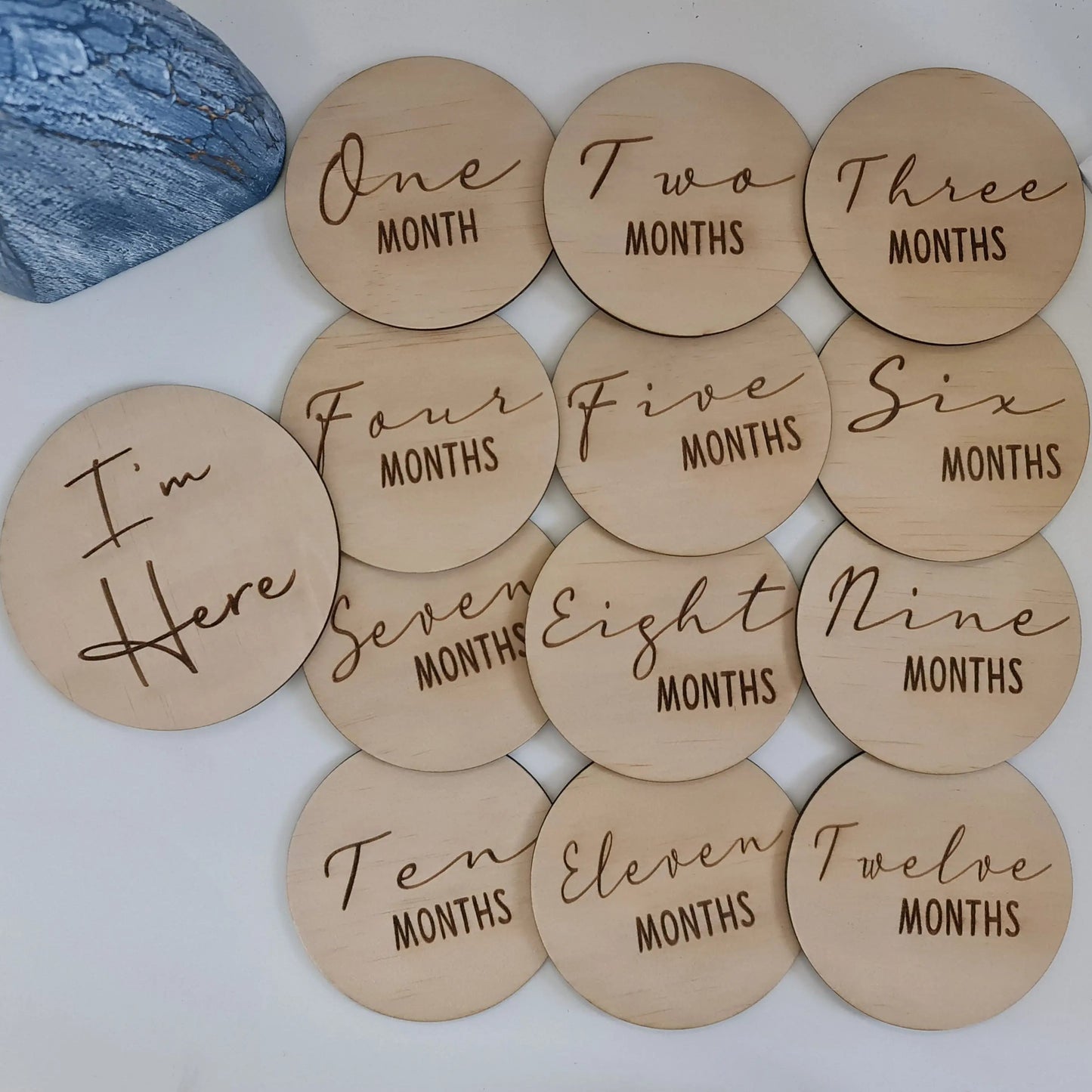 Personalised Monthly Milestone Markers – Baby Growth Photo Set Evermore Gifts & Favours