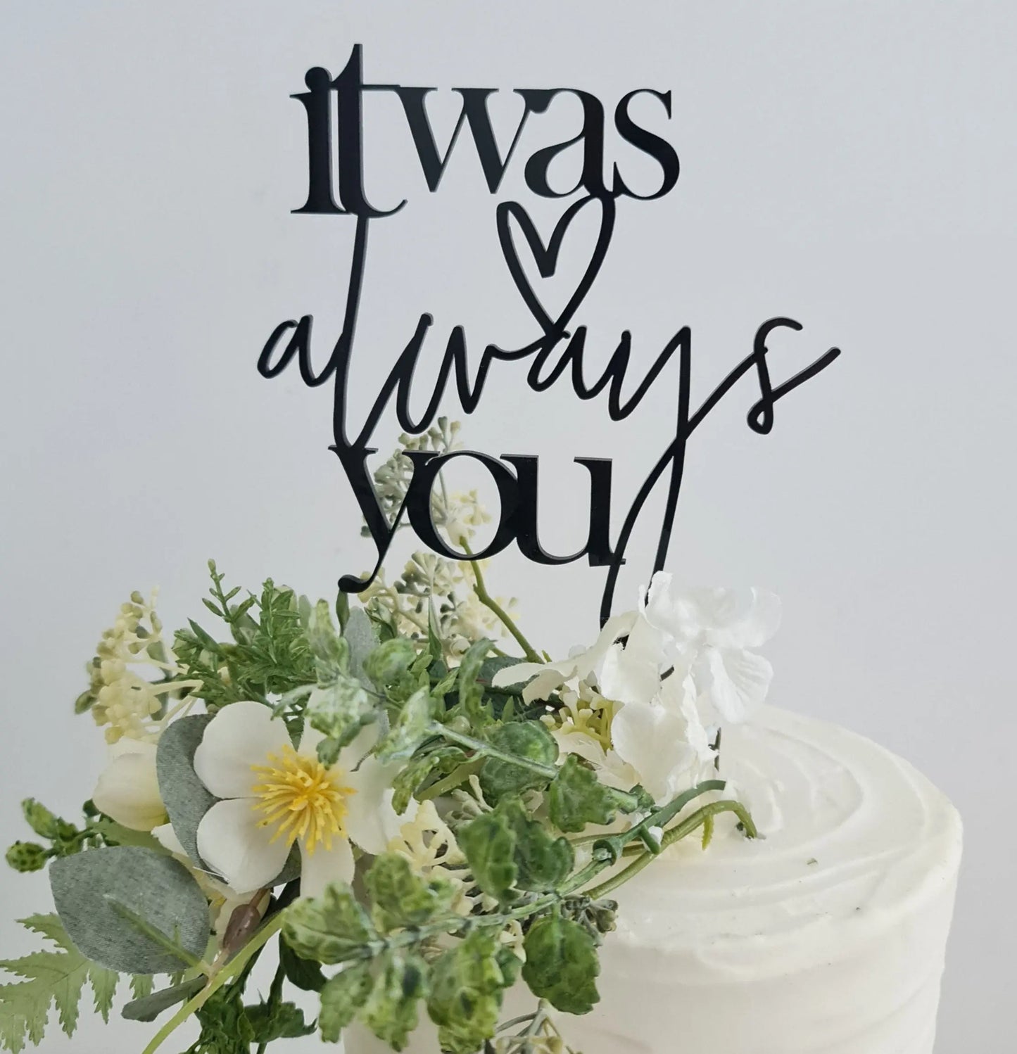Double Layer Wedding Cake Topper – Custom Colours & Fonts Evermore Gifts & Favours