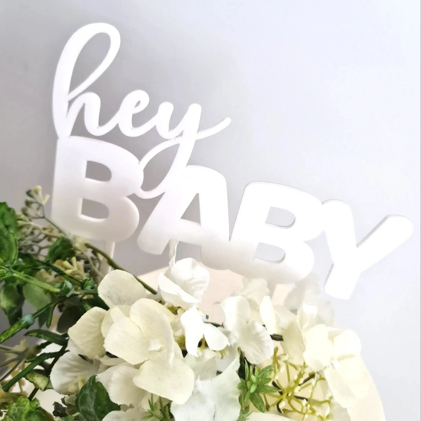 Hey Baby Cake Topper | Acrylic Baby Shower Cake Decor Evermore Gifts & Favours