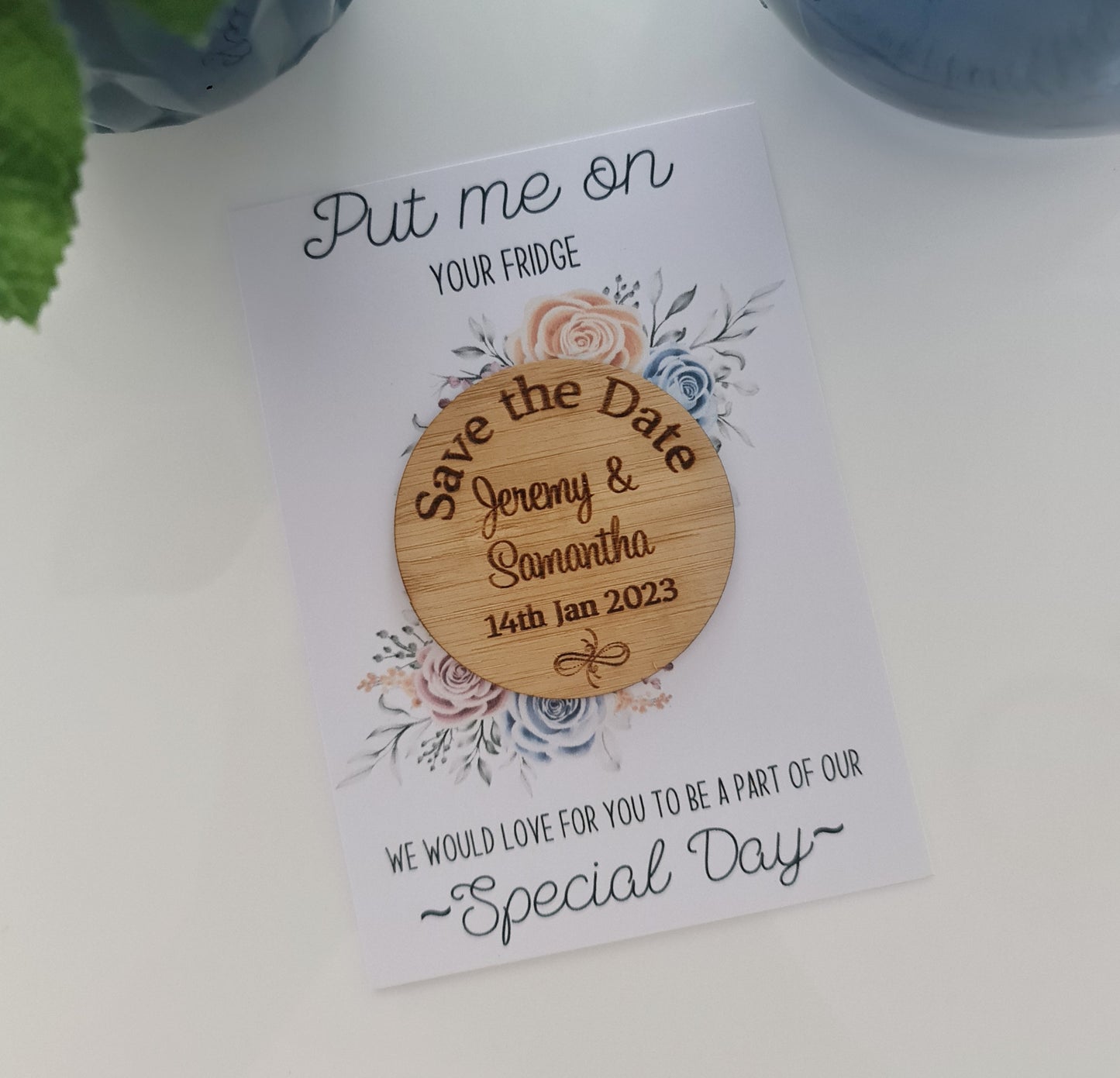 Timber Save the Date Keepsake – Laser Etched Wedding Announcement