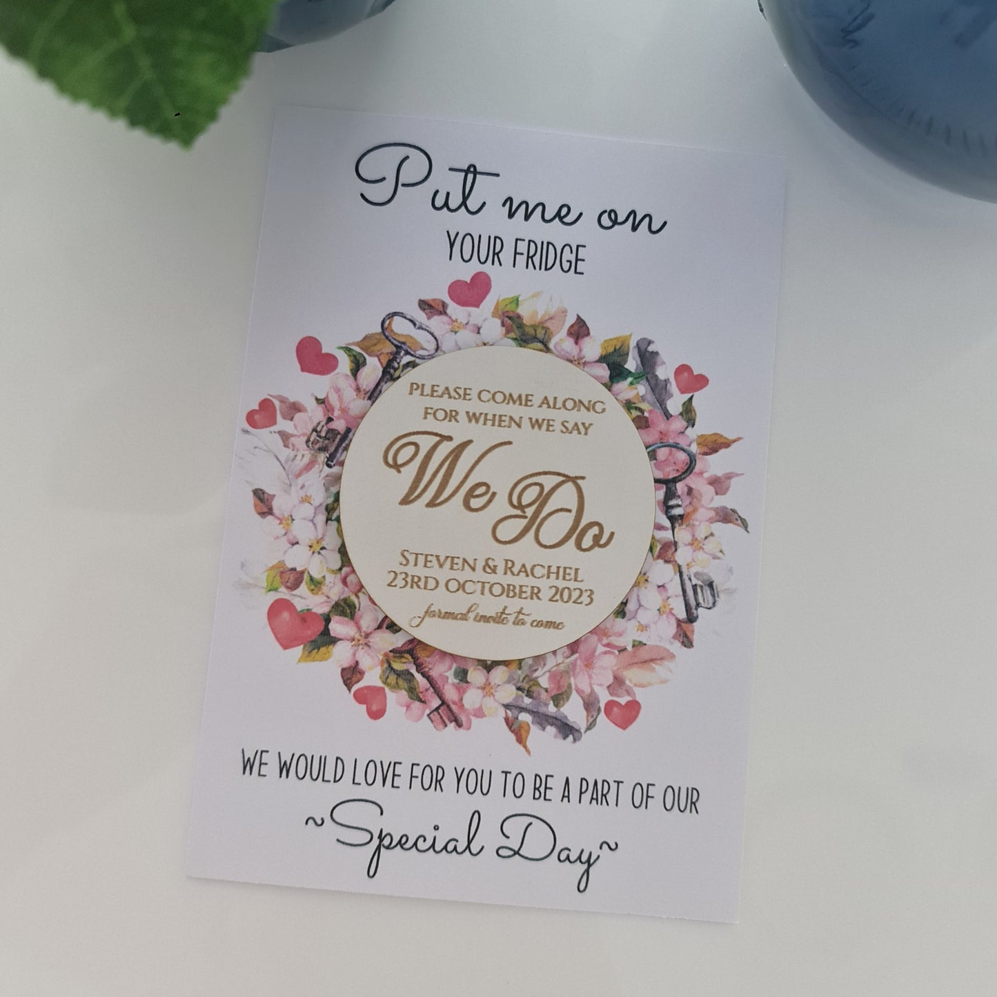 Rustic Save the Date Disk – Laser Engraved Timber with Magnet Back