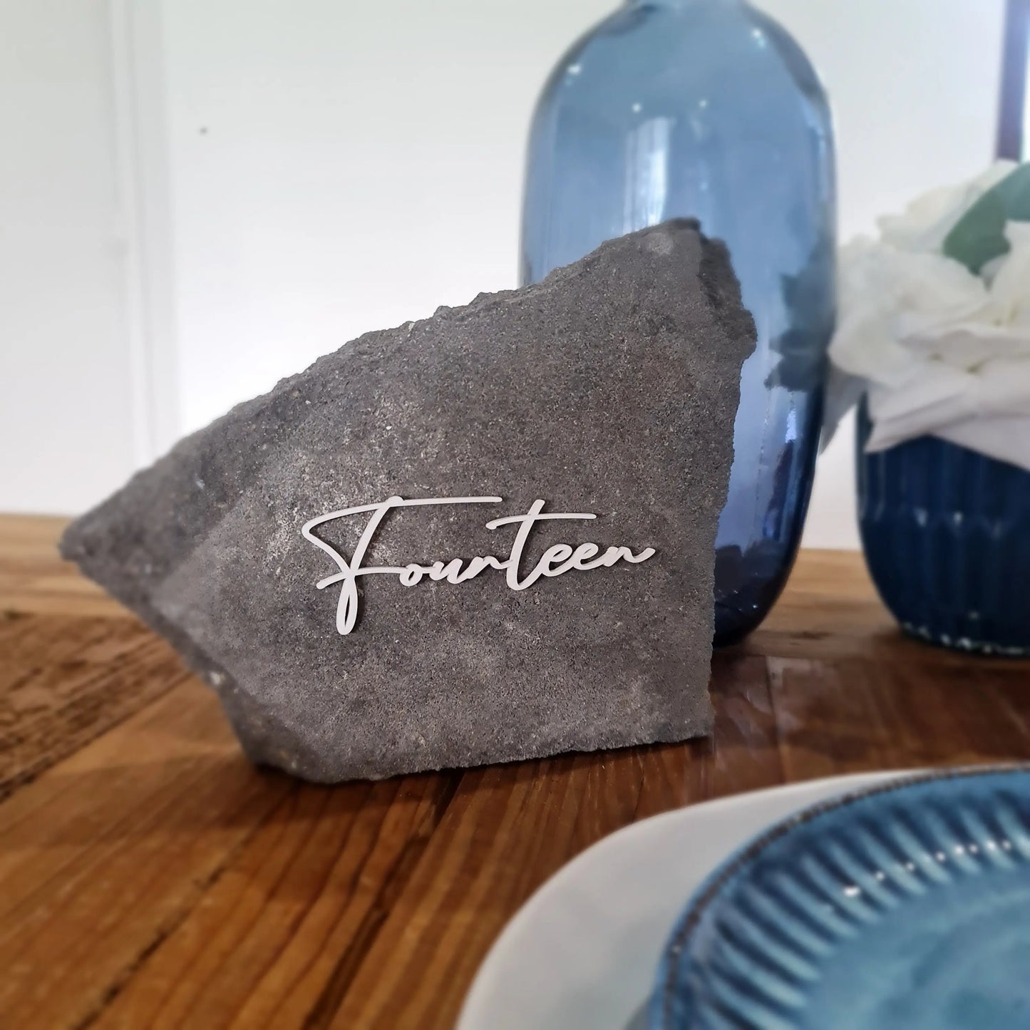 15CM Long -Travertine Stone Table Numbers/Wording (Stones Not Included) Evermore Gifts & Favours