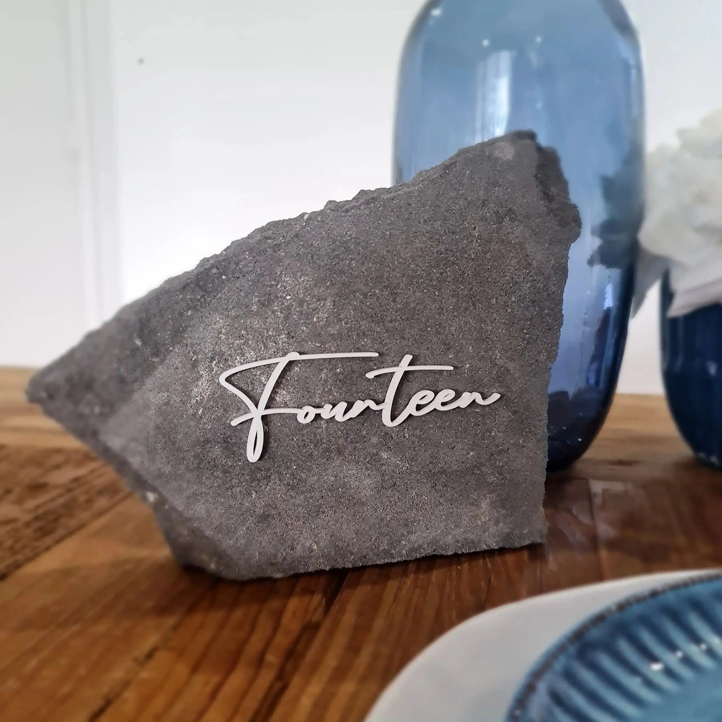 12CM Long -Travertine Stone Table Numbers/Wording (Stones Not Included) Evermore Gifts & Favours