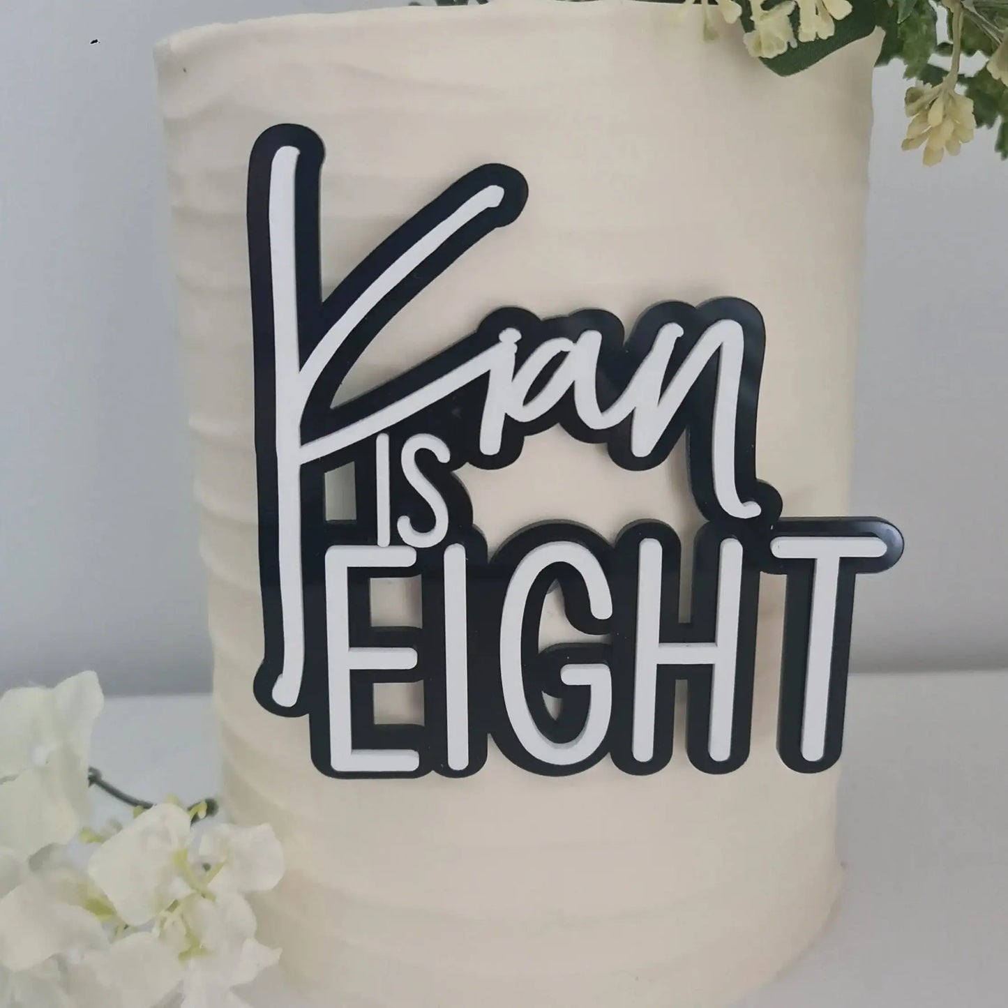 8th Birthday Cake Front Topper Acrylic | Double Layer Fropper Evermore Gifts & Favours