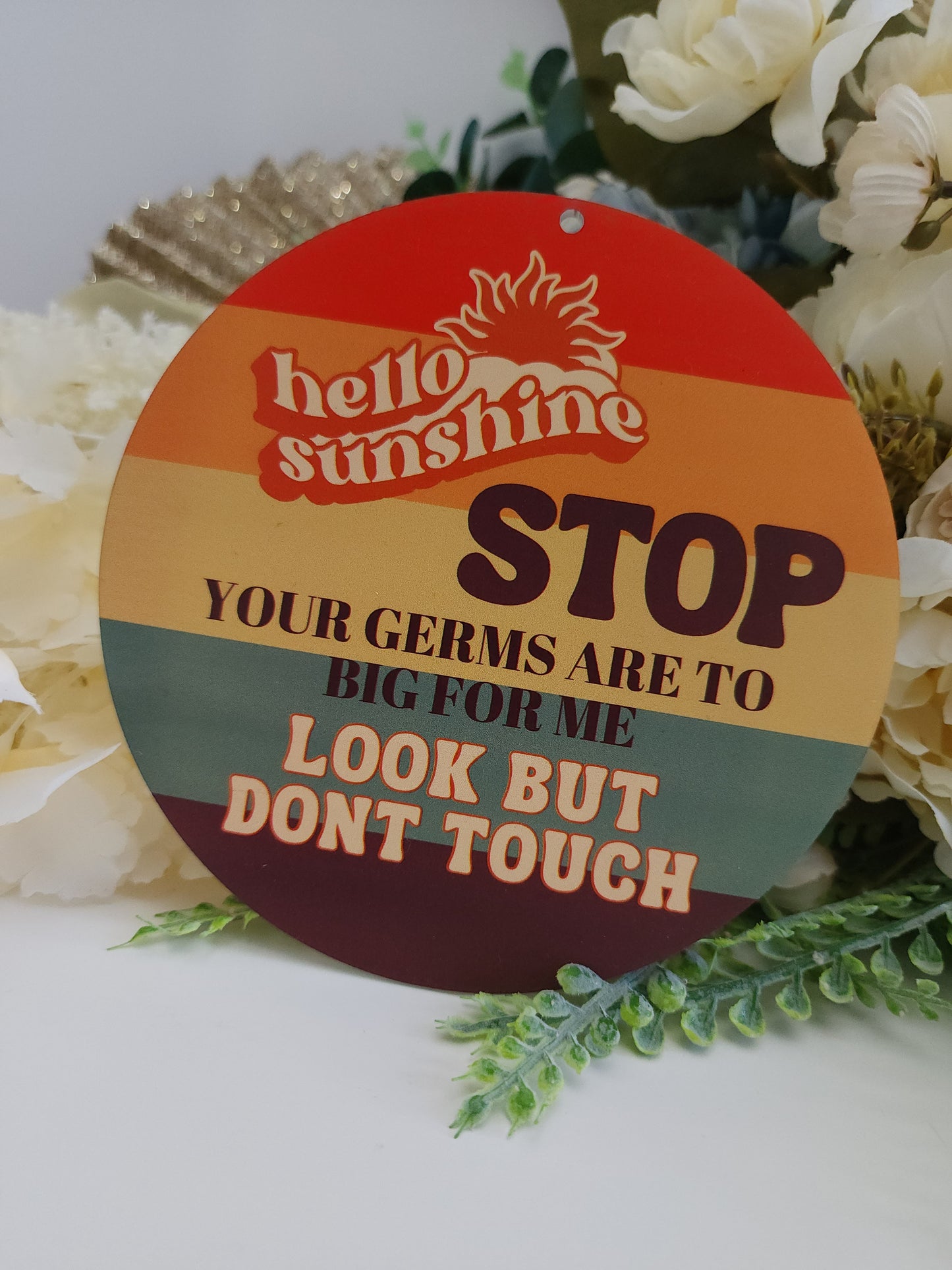 Germ-Free Zone Baby Sign – Personalised Pram or Stroller Plaque