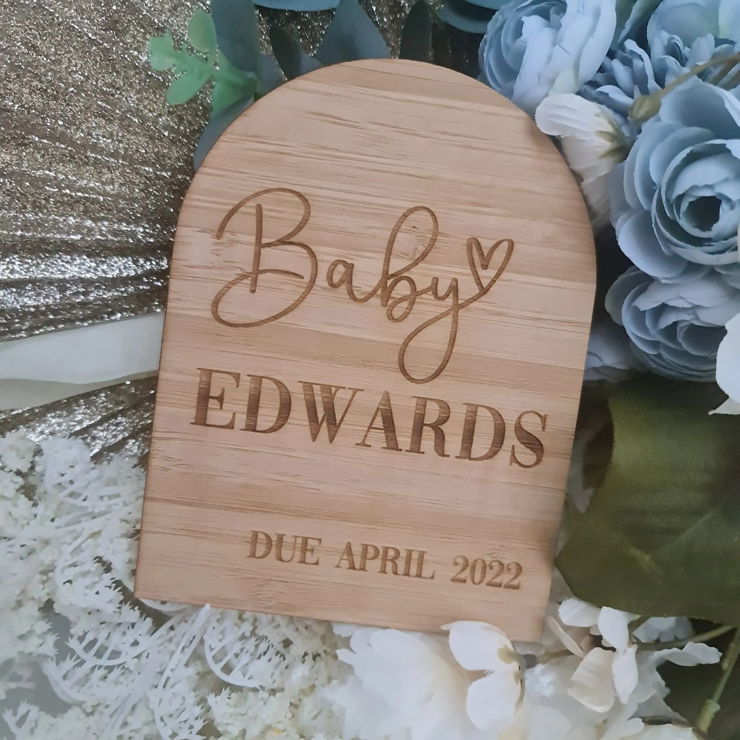 Engraved Newborn Plaque A6 Personalised | Baby Announcement Keepsake Evermore Gifts & Favours