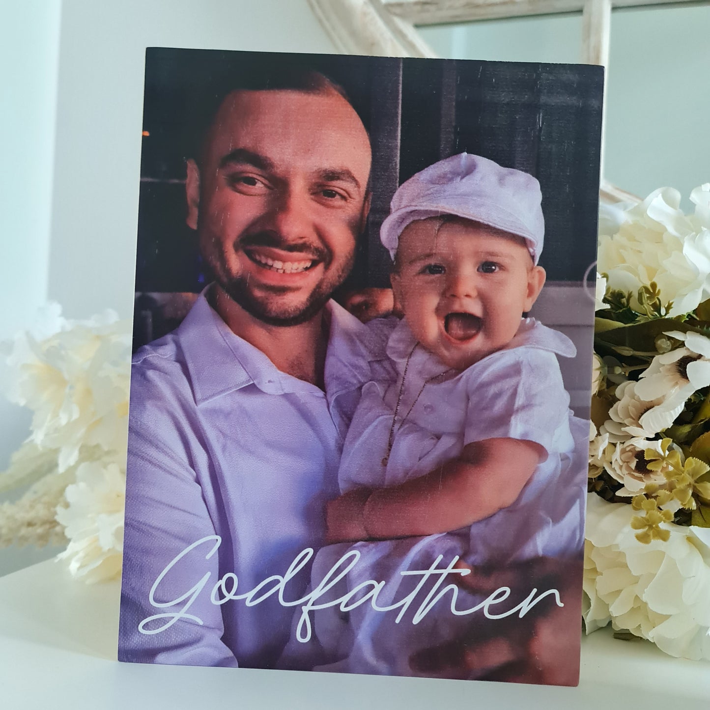 Christening Photo Block – Custom UV Print on Pine Wood Evermore Gifts & Favours