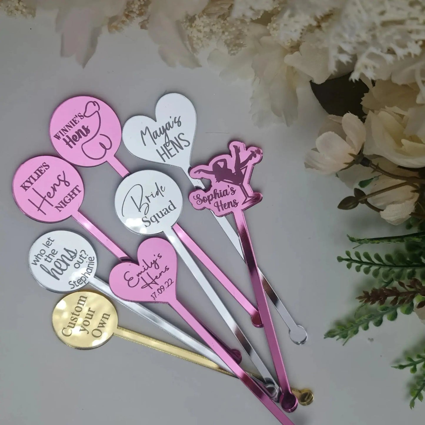 Birthday Drink Stirrers | Personalised Acrylic Party Decor Evermore Gifts & Favours