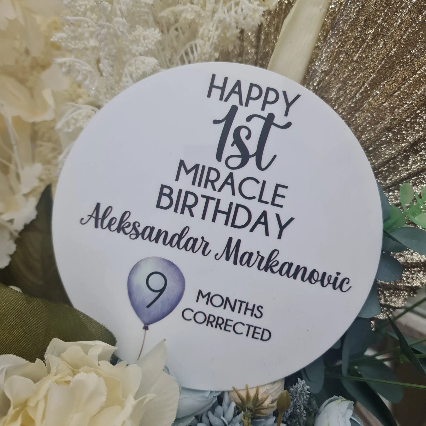 Personalised Happy Birthday Sign – Custom Name & Age Party Sign Evermore Gifts & Favours