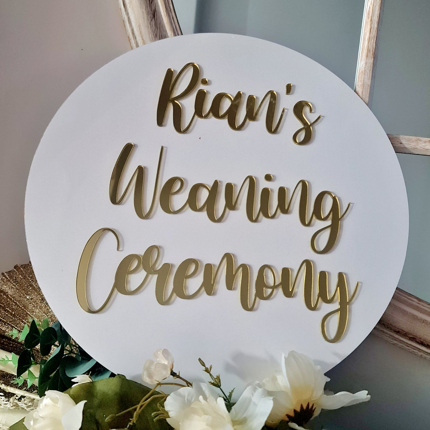 Weaning Ceremony Welcome Sign – Personalised Acrylic or Timber Sign for Baby’s First Food Celebration