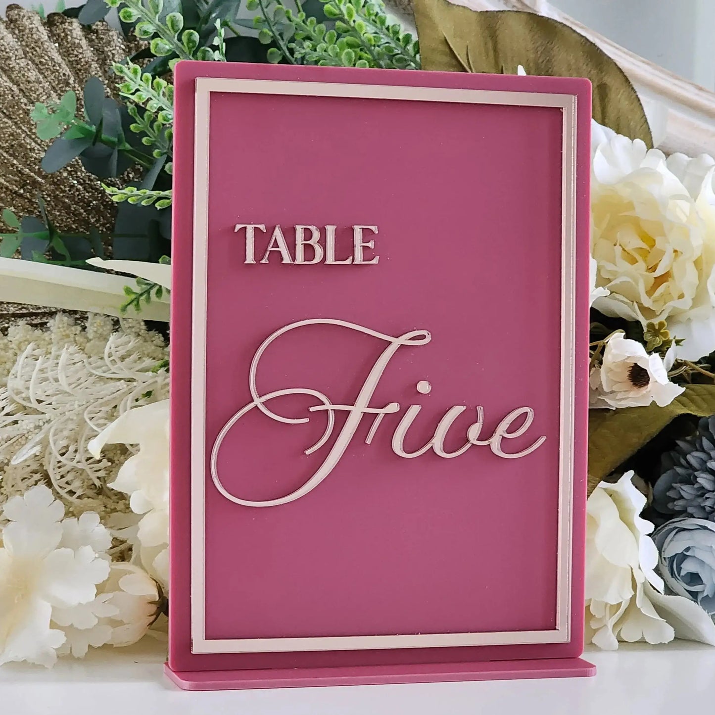 Double Layer Wedding Table Numbers | A5 Rectangle Acrylic Signs Evermore Gifts & Favours