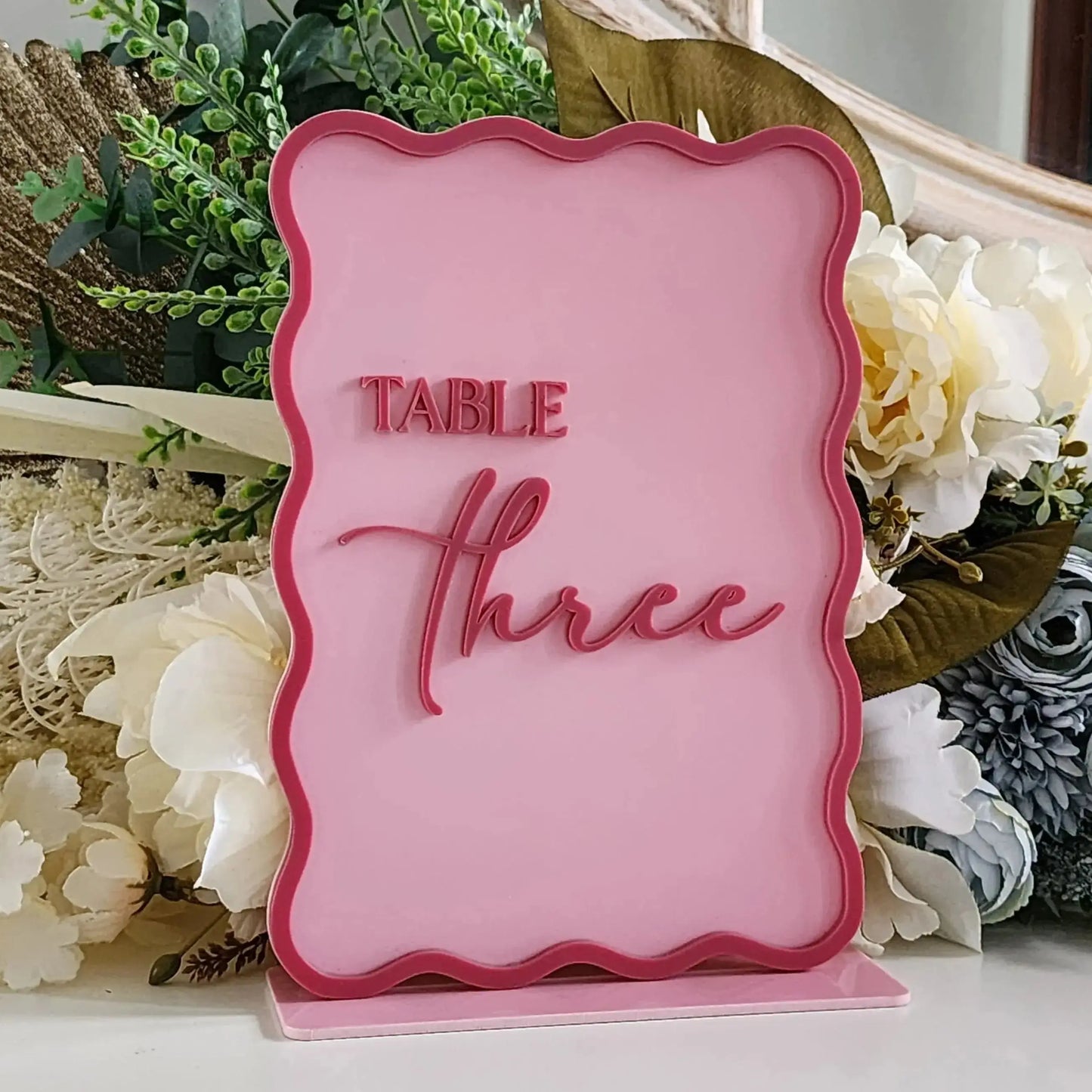 Freestanding Table Numbers – Personalised Acrylic or Timber Signs Evermore Gifts & Favours