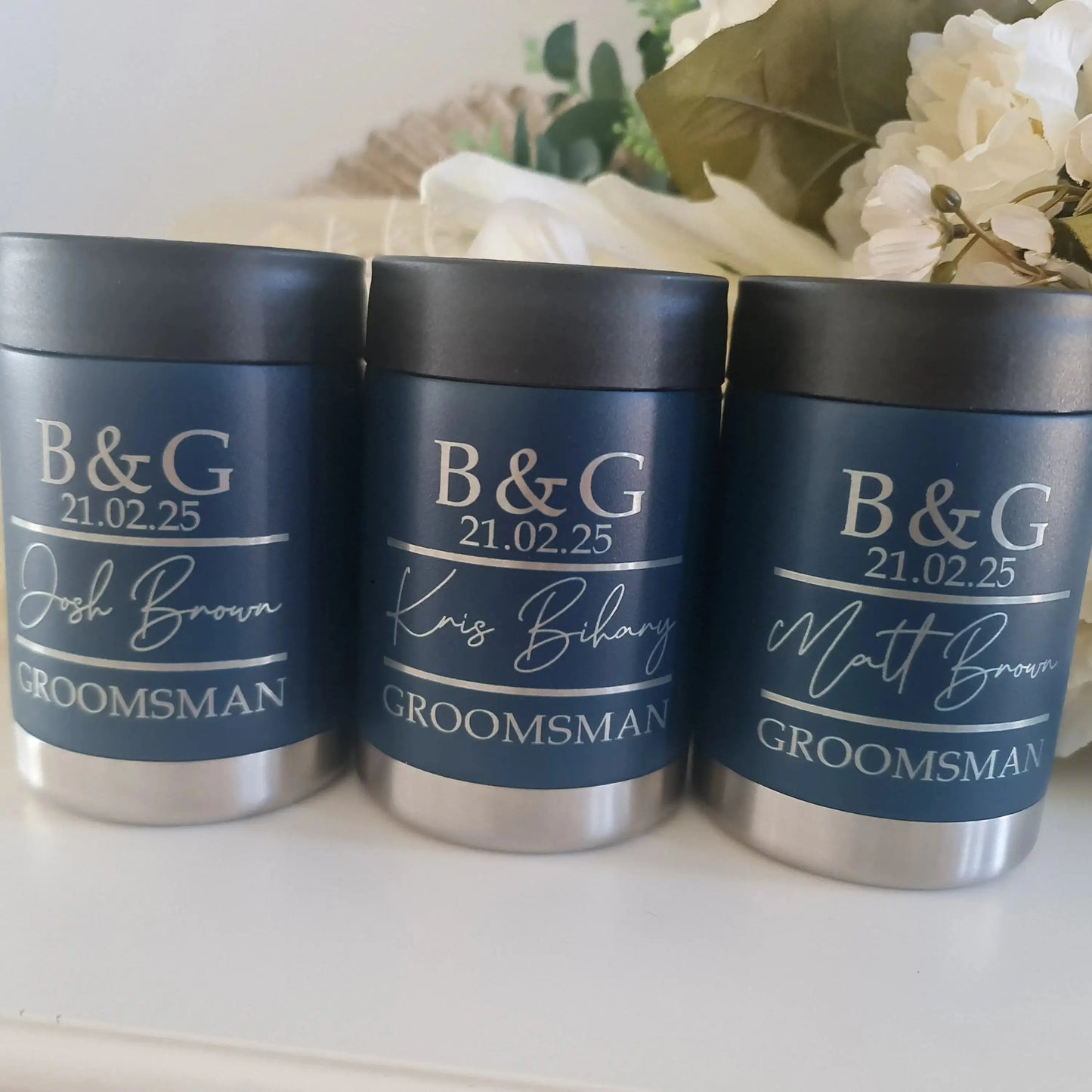 Wedding Stubby Coolers Personalised | Wedding Favour Can Coolers Evermore Gifts & Favours