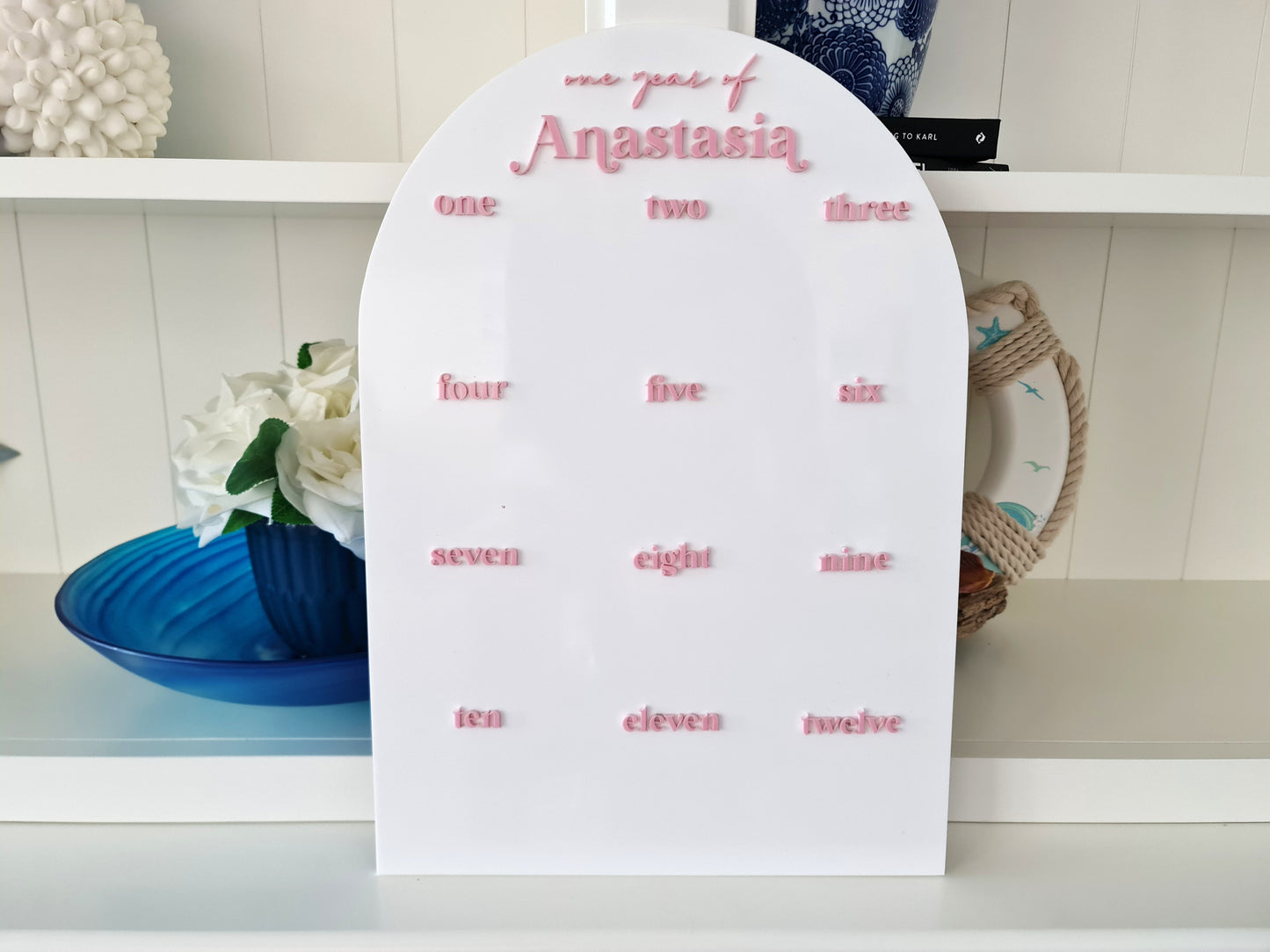 Personalised First 12 Months Photo Sign – Custom Baby Milestone Board