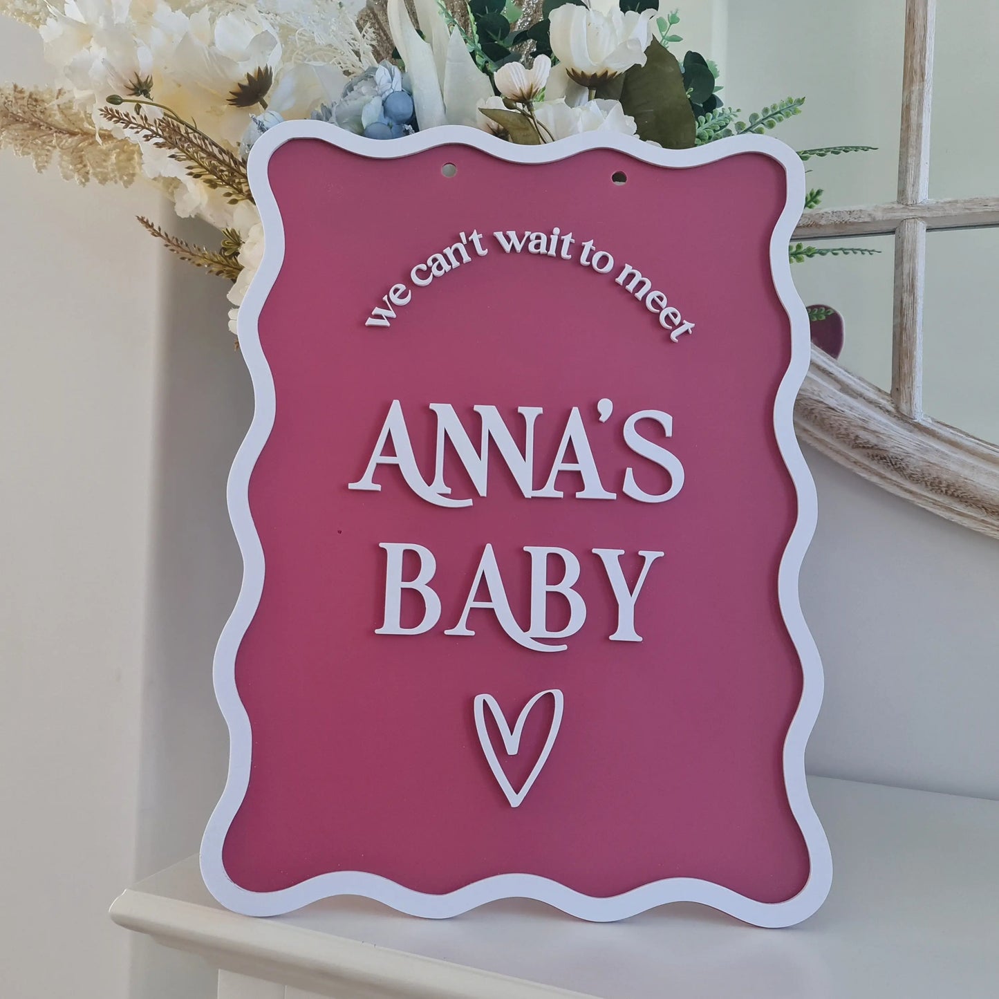 Acrylic Baby Shower Signage – Available in Over 20 Colours Evermore Gifts & Favours
