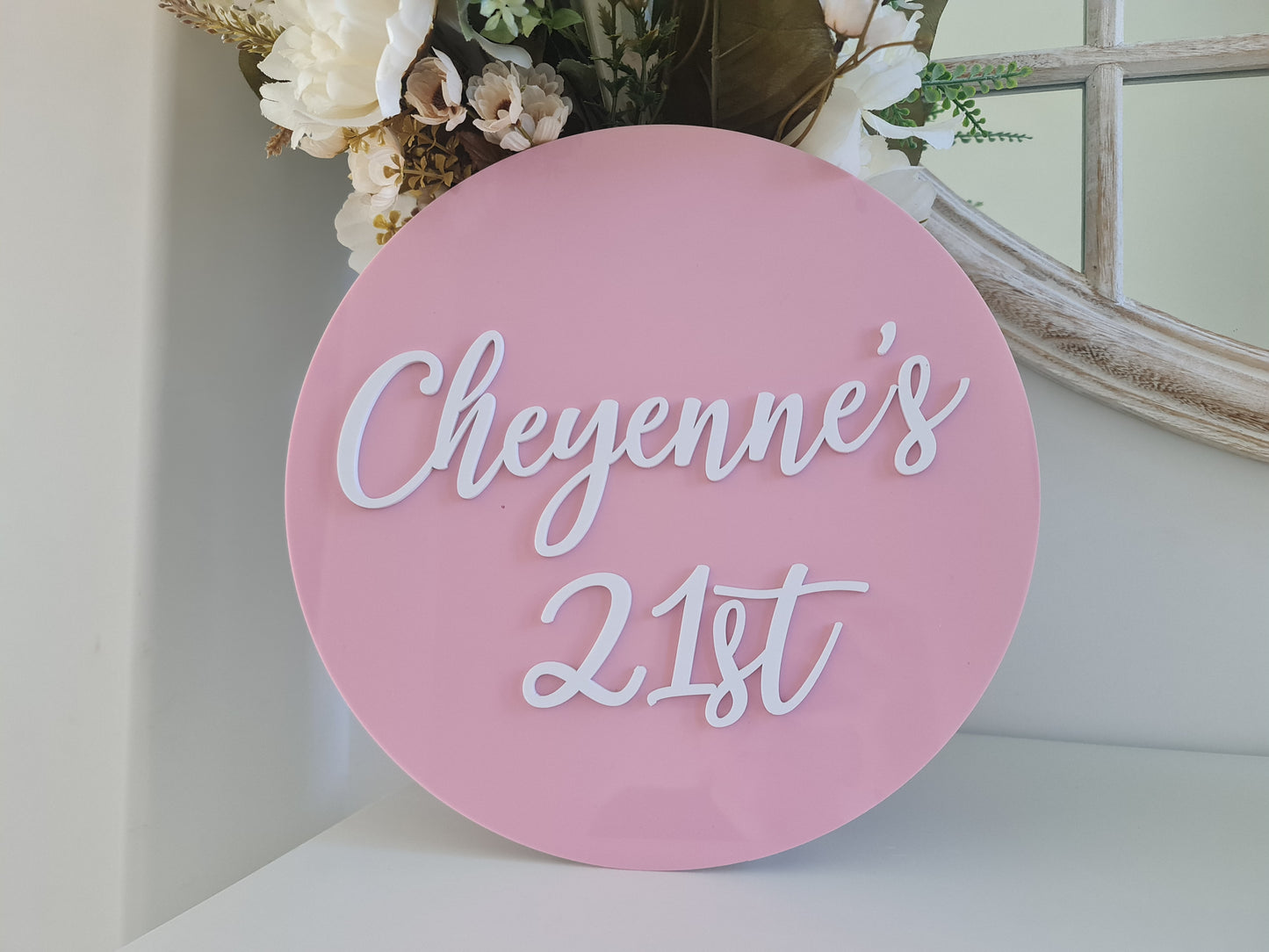Boho Birthday Round Sign – Earthy Colours & Personalised Text