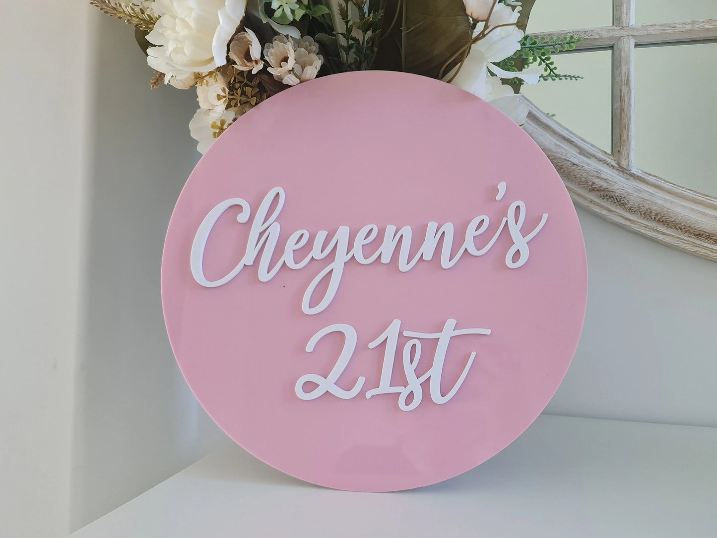 Boho Birthday Round Sign – Earthy Colours & Personalised Text Evermore Gifts & Favours