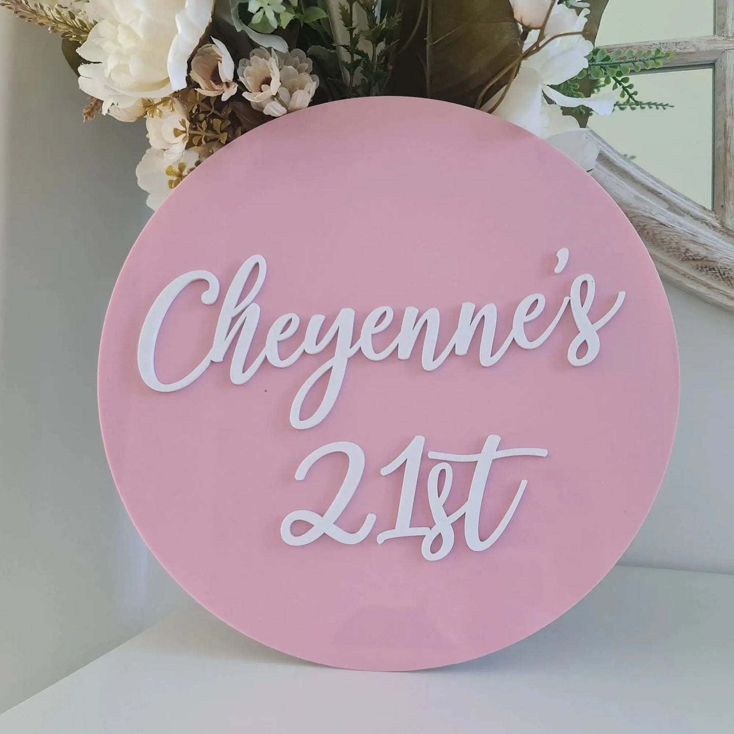 Boho Birthday Round Sign – Earthy Colours & Personalised Text Evermore Gifts & Favours