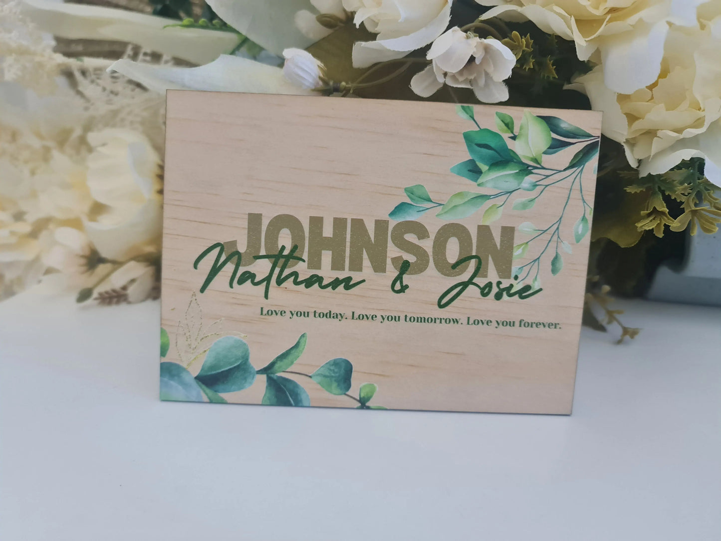 Personalised Vow Card Holders – Set of 2 UV Printed Wedding Keepsakes Evermore Gifts & Favours