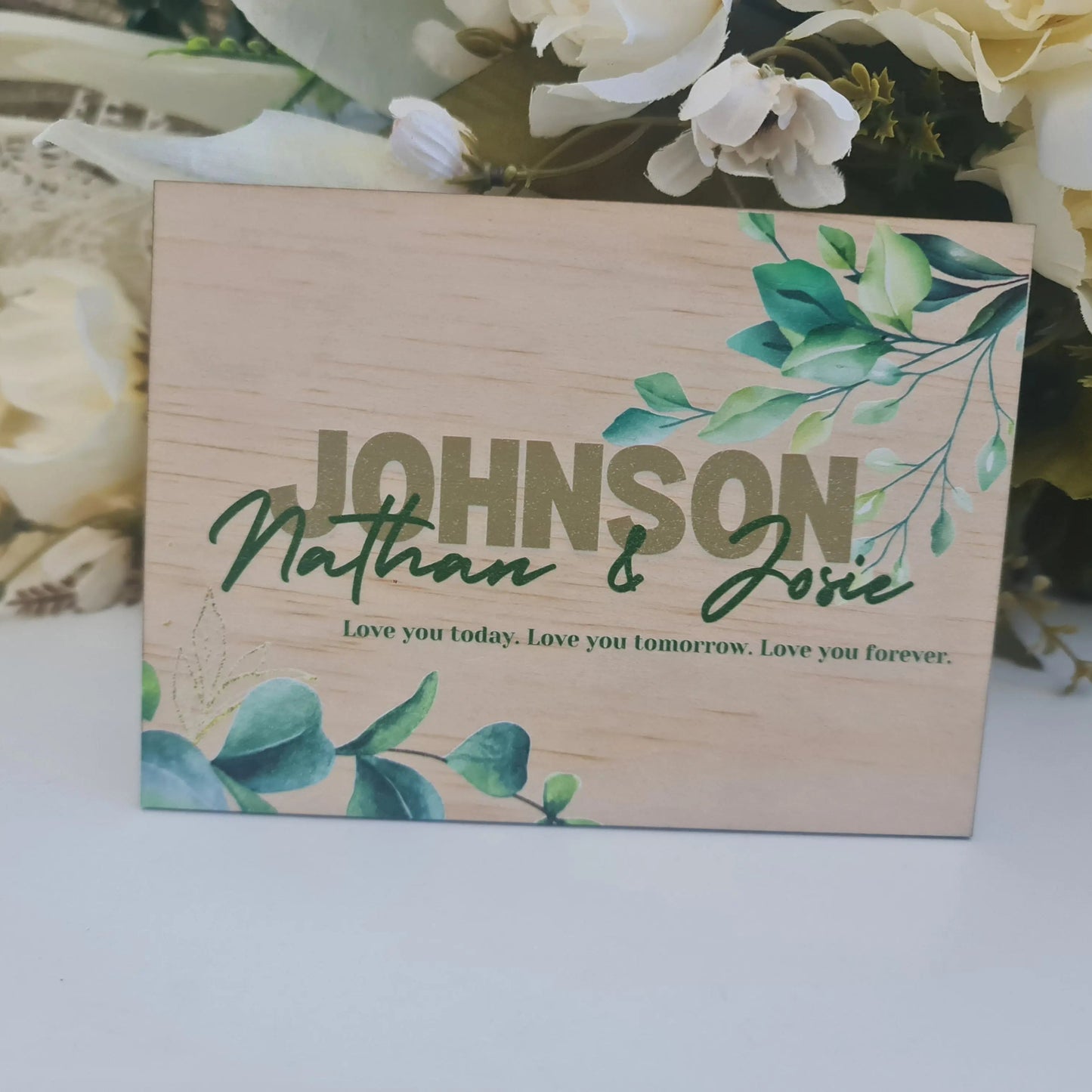 Personalised Vow Card Holders – Set of 2 UV Printed Wedding Keepsakes Evermore Gifts & Favours