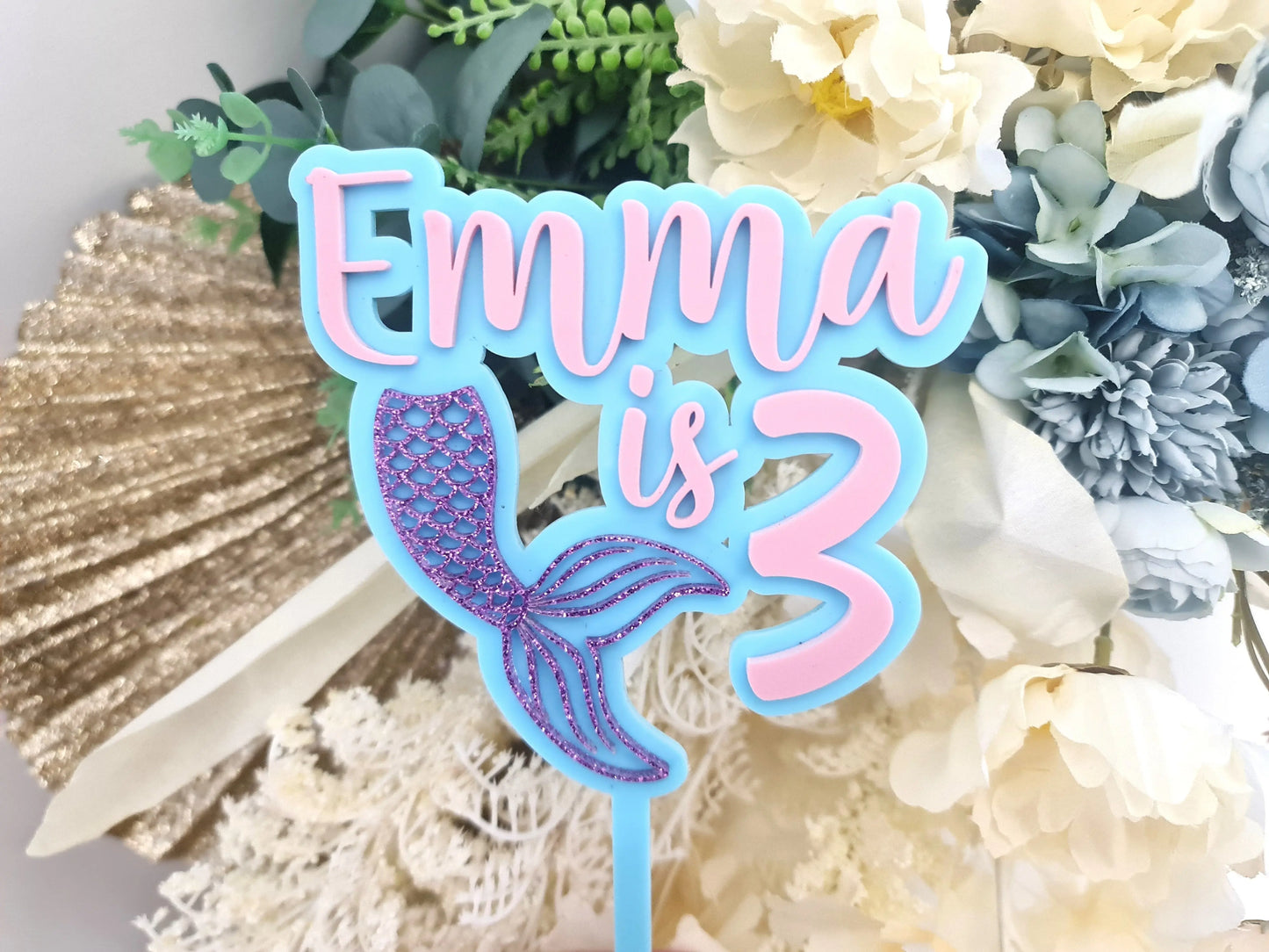 Rainbow Birthday Cake Topper – Bright Double Layer Statement Piece Evermore Gifts & Favours