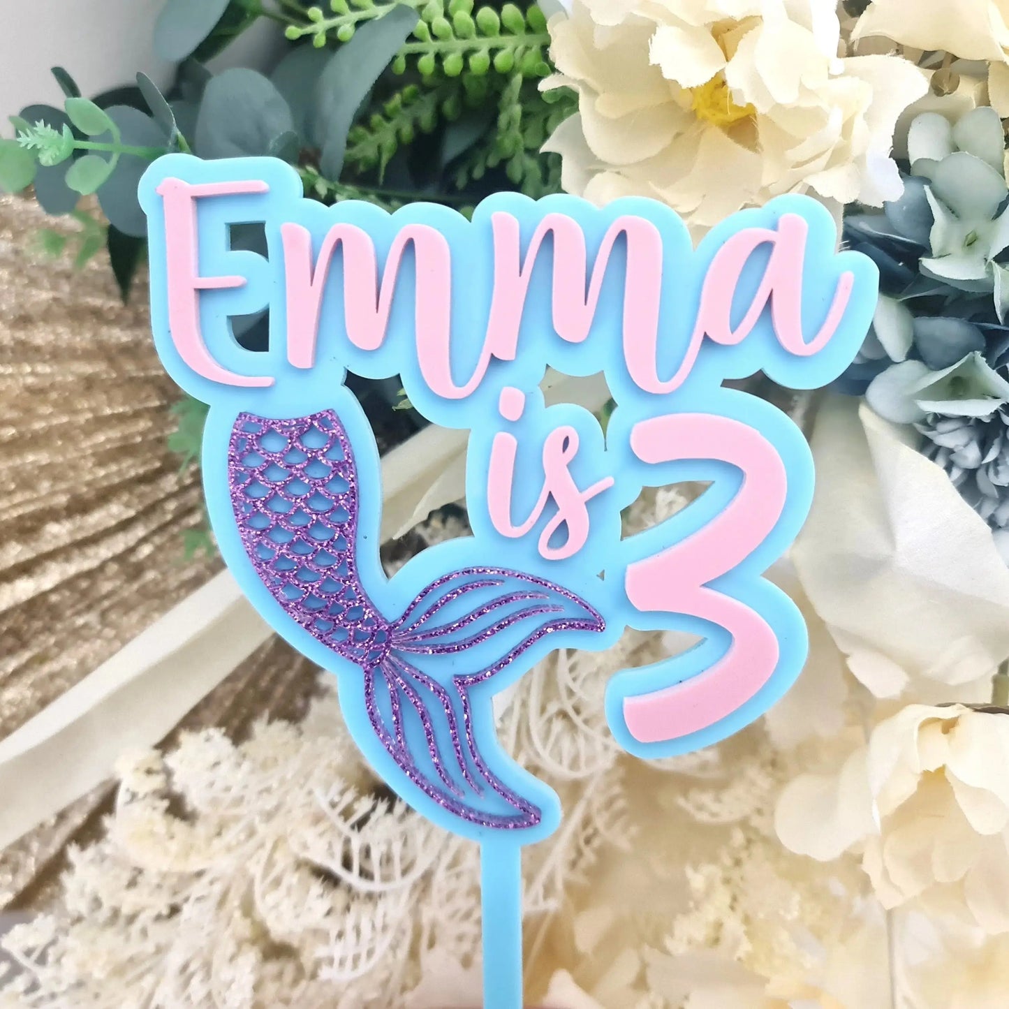 Rainbow Birthday Cake Topper – Bright Double Layer Statement Piece Evermore Gifts & Favours