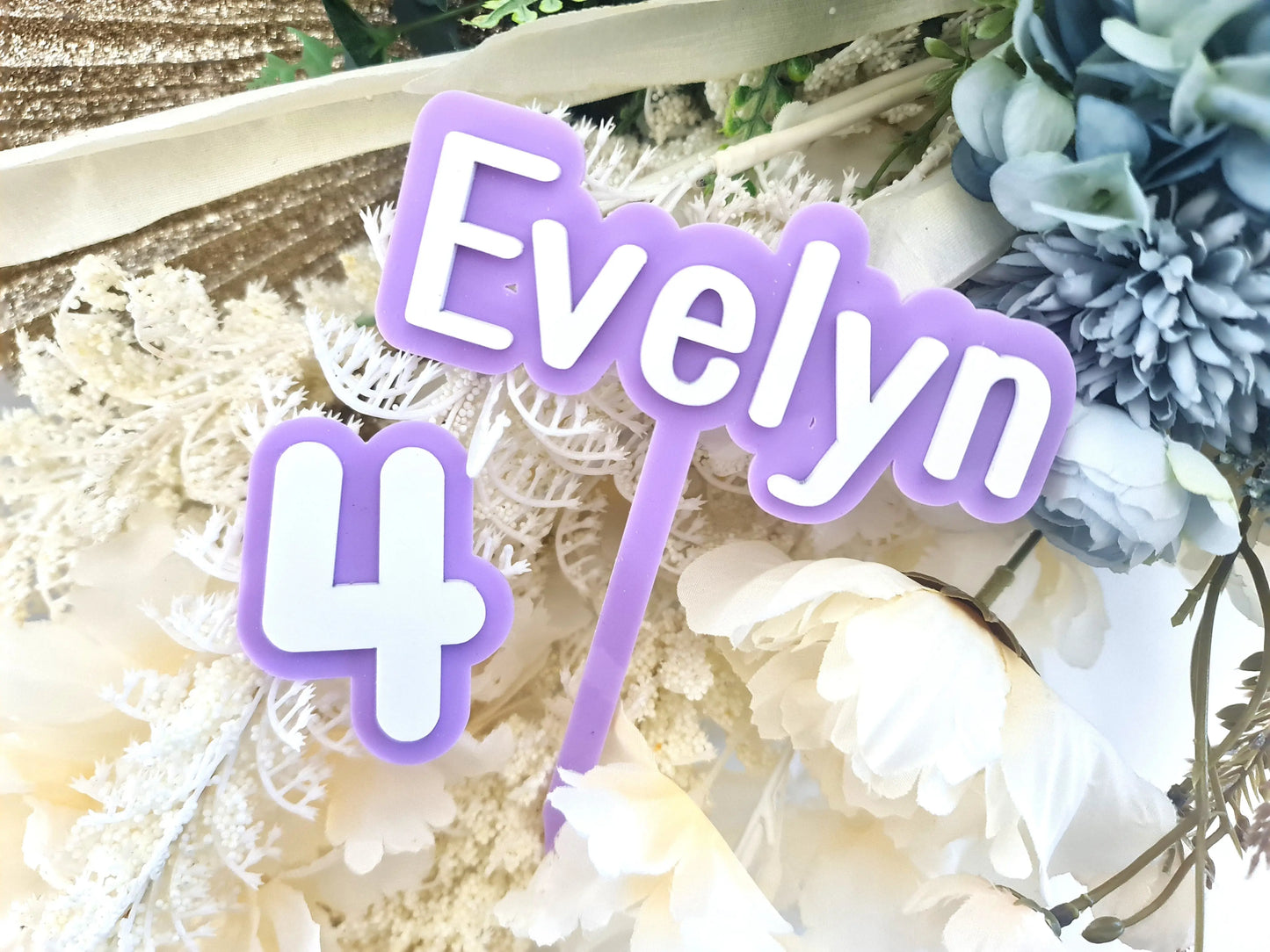 Personalised Double Layer Name Cake Topper – Custom Birthday Design Evermore Gifts & Favours