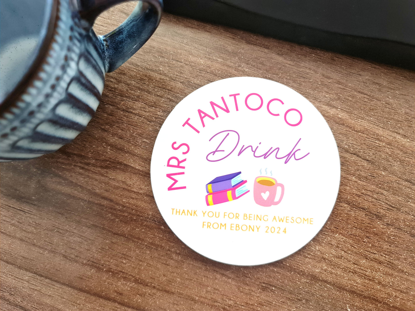 Custom Teacher Gift Coaster – Printed Acrylic or Timber Design