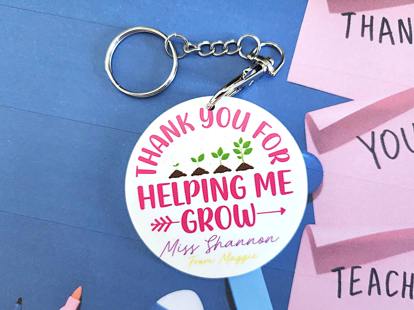 Personalised Teacher Key Ring – Custom Printed Gift Evermore Gifts & Favours