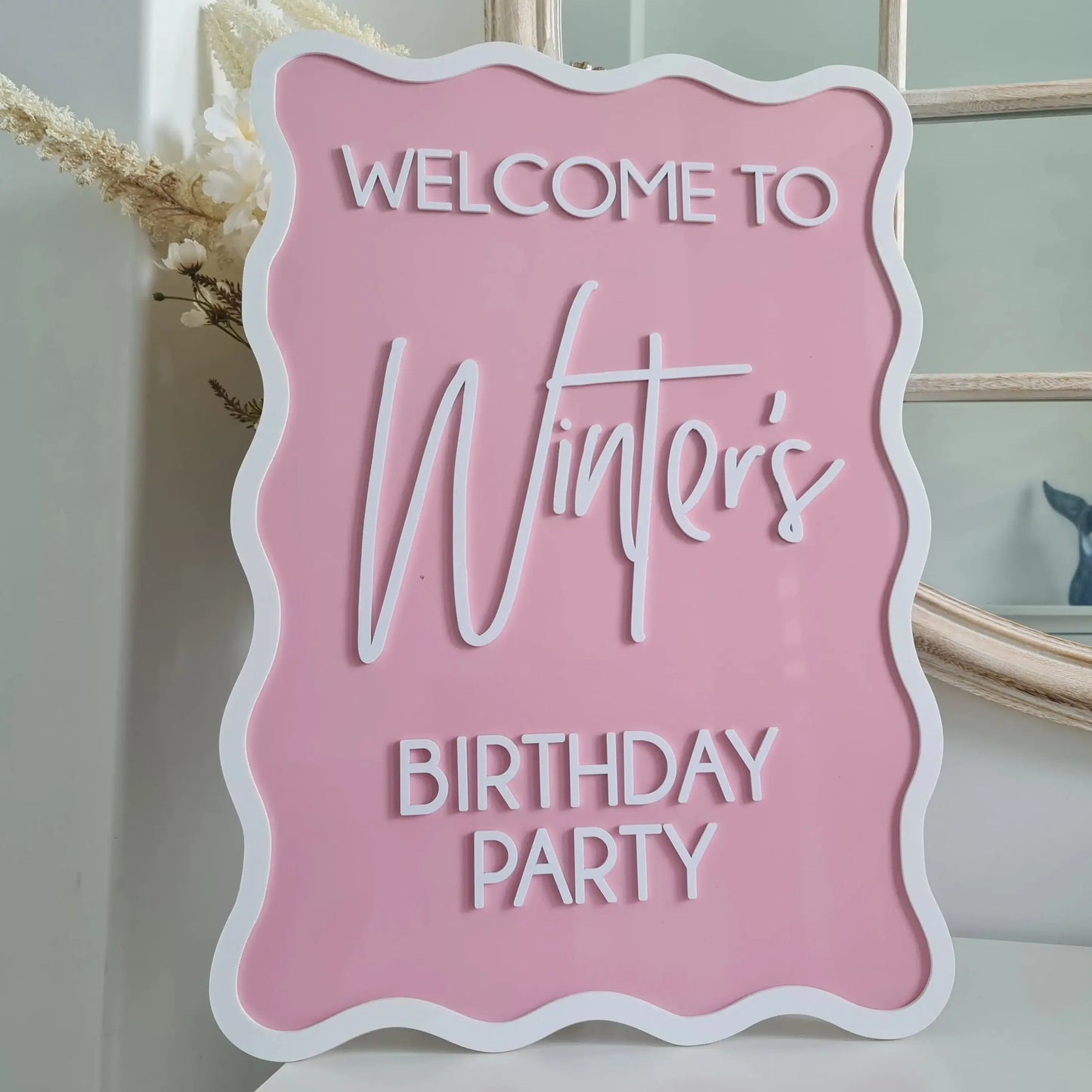 Wave Birthday Welcome Sign Personalised | Custom Acrylic Party Sign Evermore Gifts & Favours