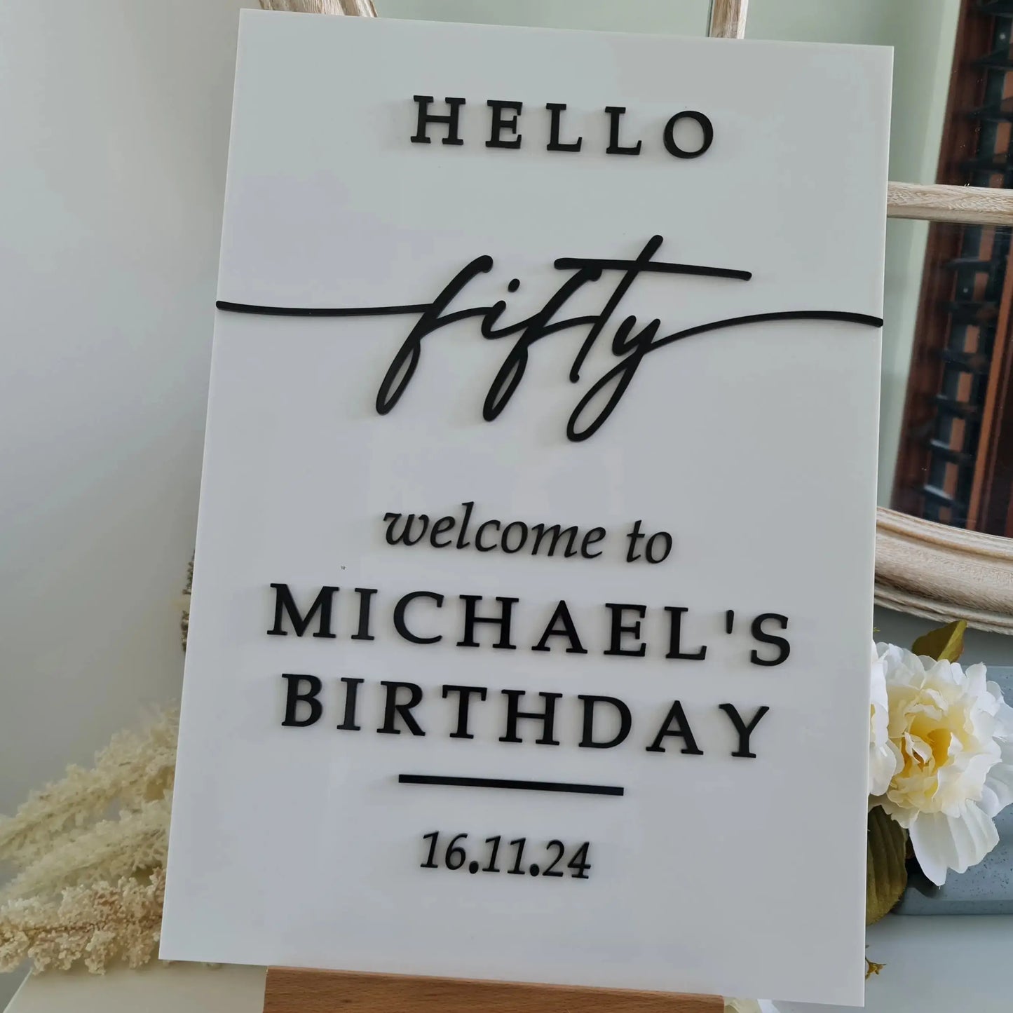 Milestone Birthday Sign Any Age Personalised | Custom Party Sign Evermore Gifts & Favours