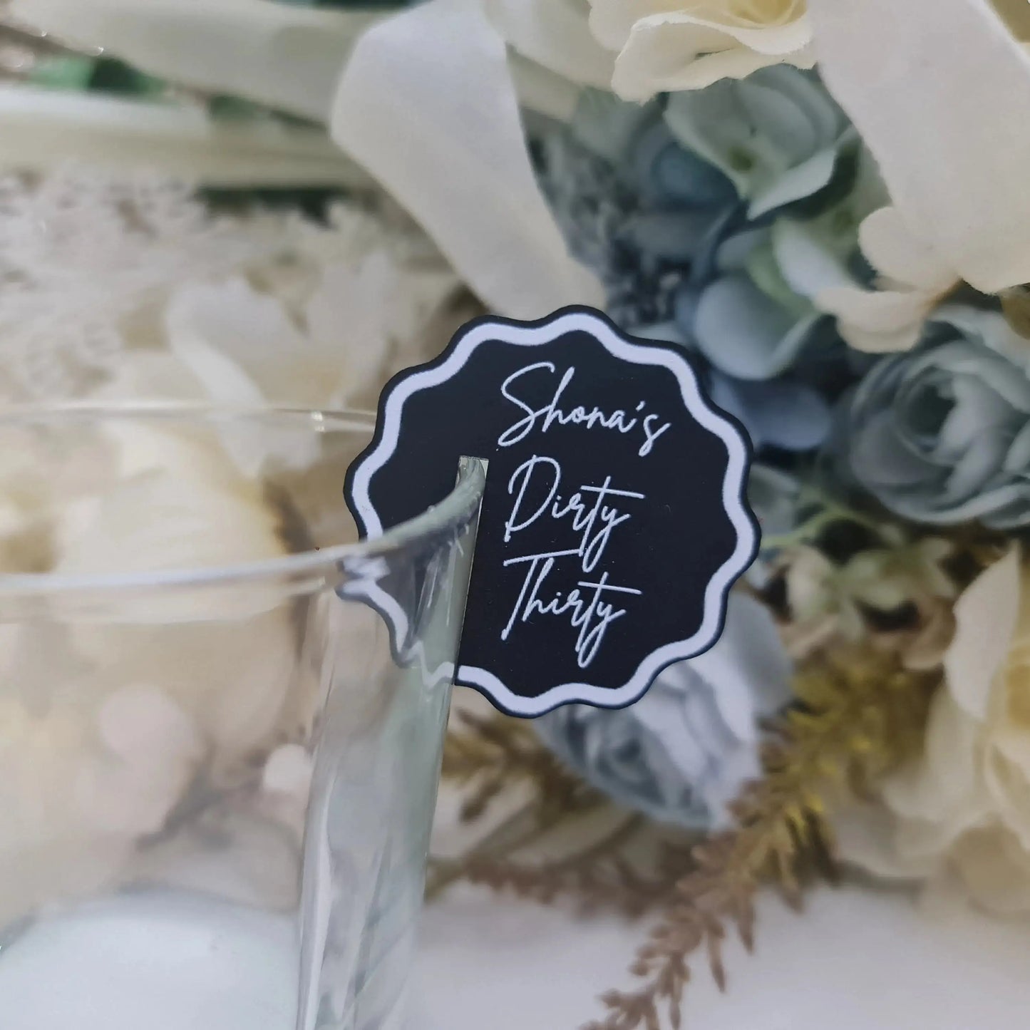 Personalised Drink Toppers 45mm UV Printed | Custom Glass Toppers Evermore Gifts & Favours