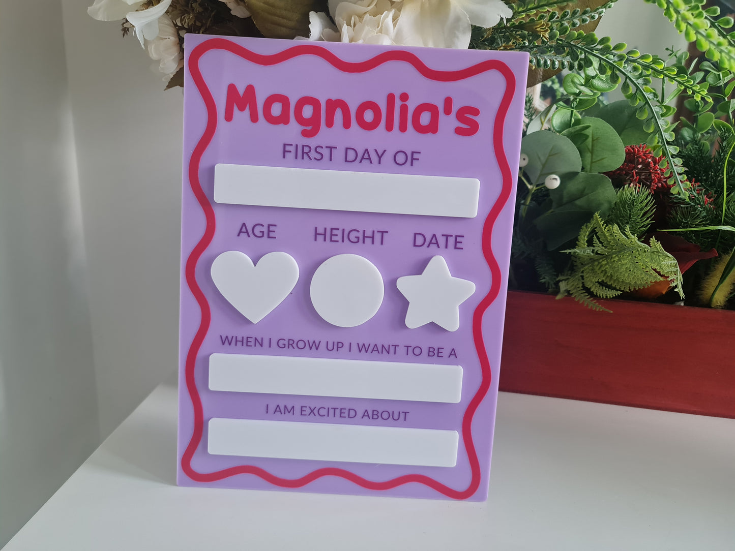 Personalised First Day Sign – Reusable Milestone Board